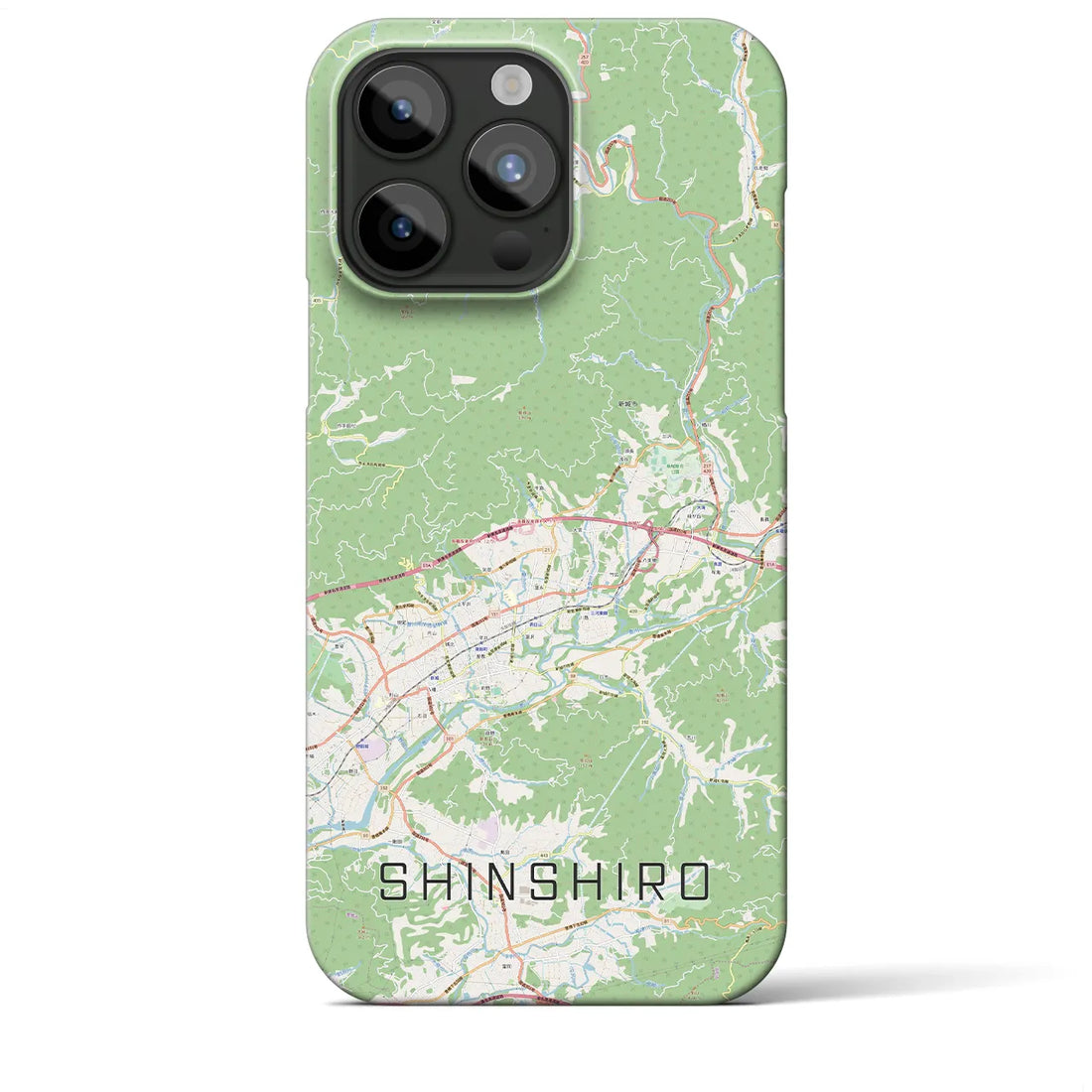 【新城】地図柄iPhoneケース（バックカバータイプ・ナチュラル）iPhone 15 Pro Max 用