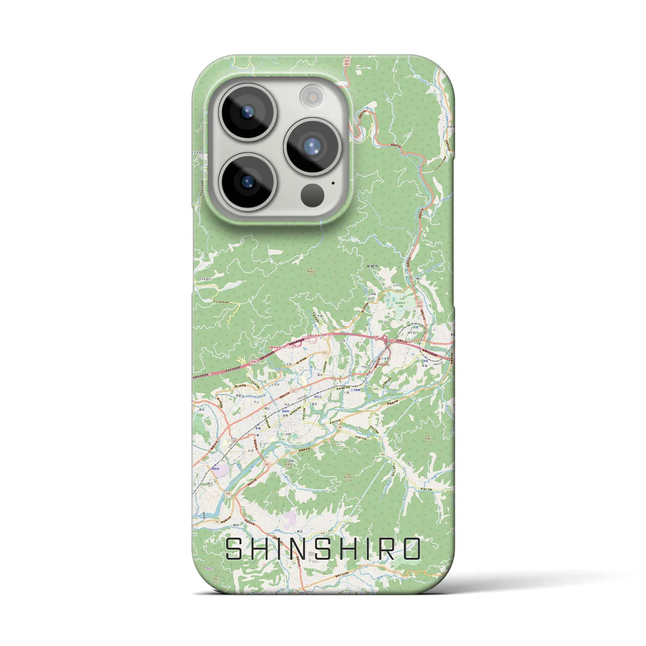 【新城】地図柄iPhoneケース（バックカバータイプ・ナチュラル）iPhone 15 Pro 用
