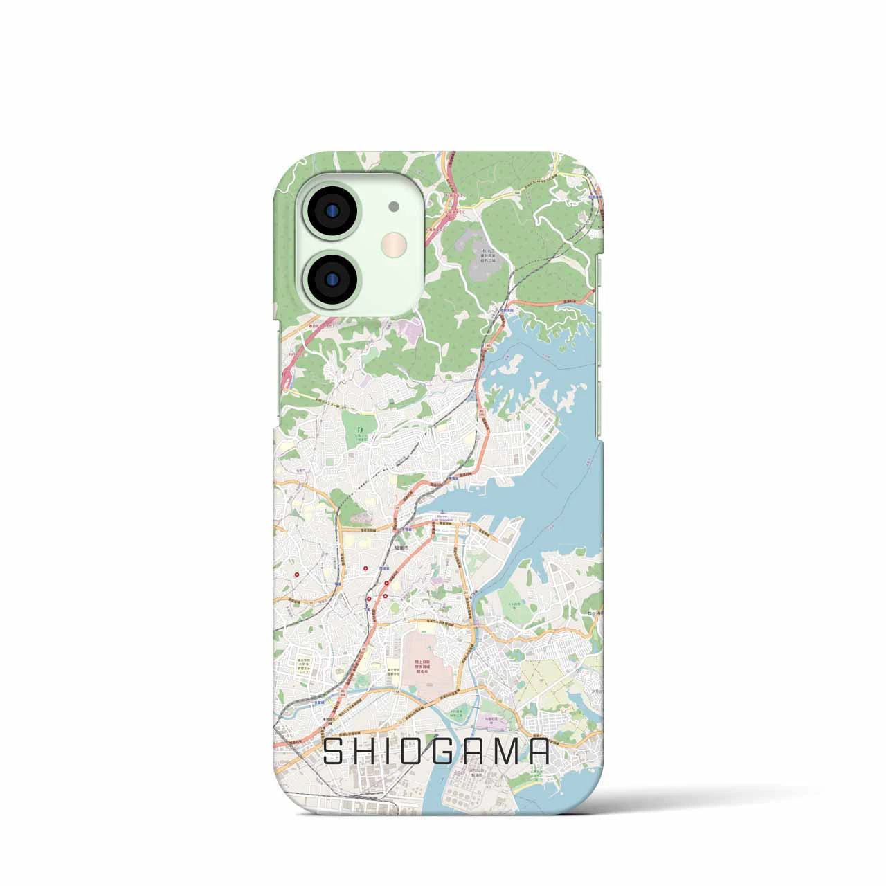 【塩竈】地図柄iPhoneケース（バックカバータイプ・ナチュラル）iPhone 12 mini 用
