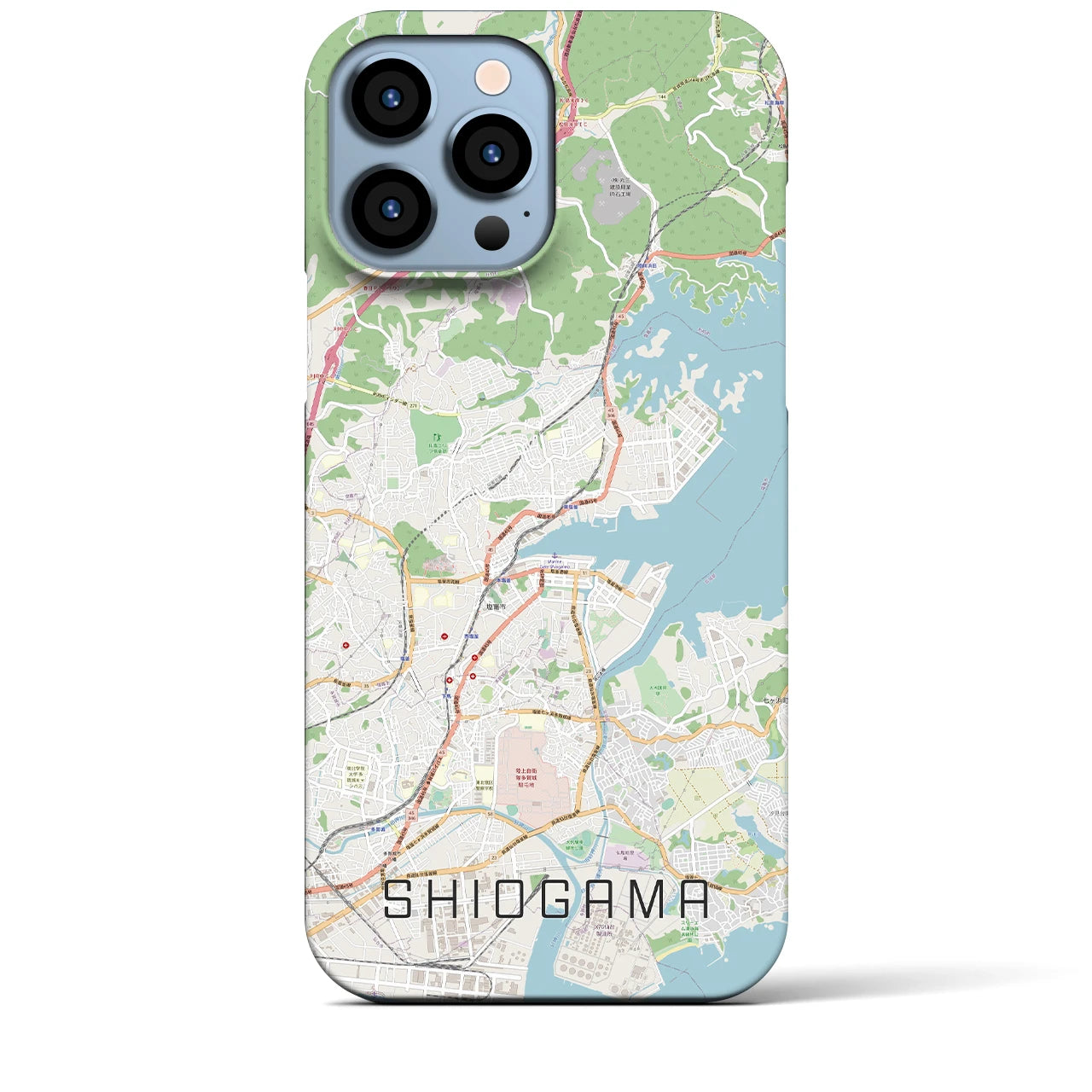 【塩竈】地図柄iPhoneケース（バックカバータイプ・ナチュラル）iPhone 13 Pro Max 用