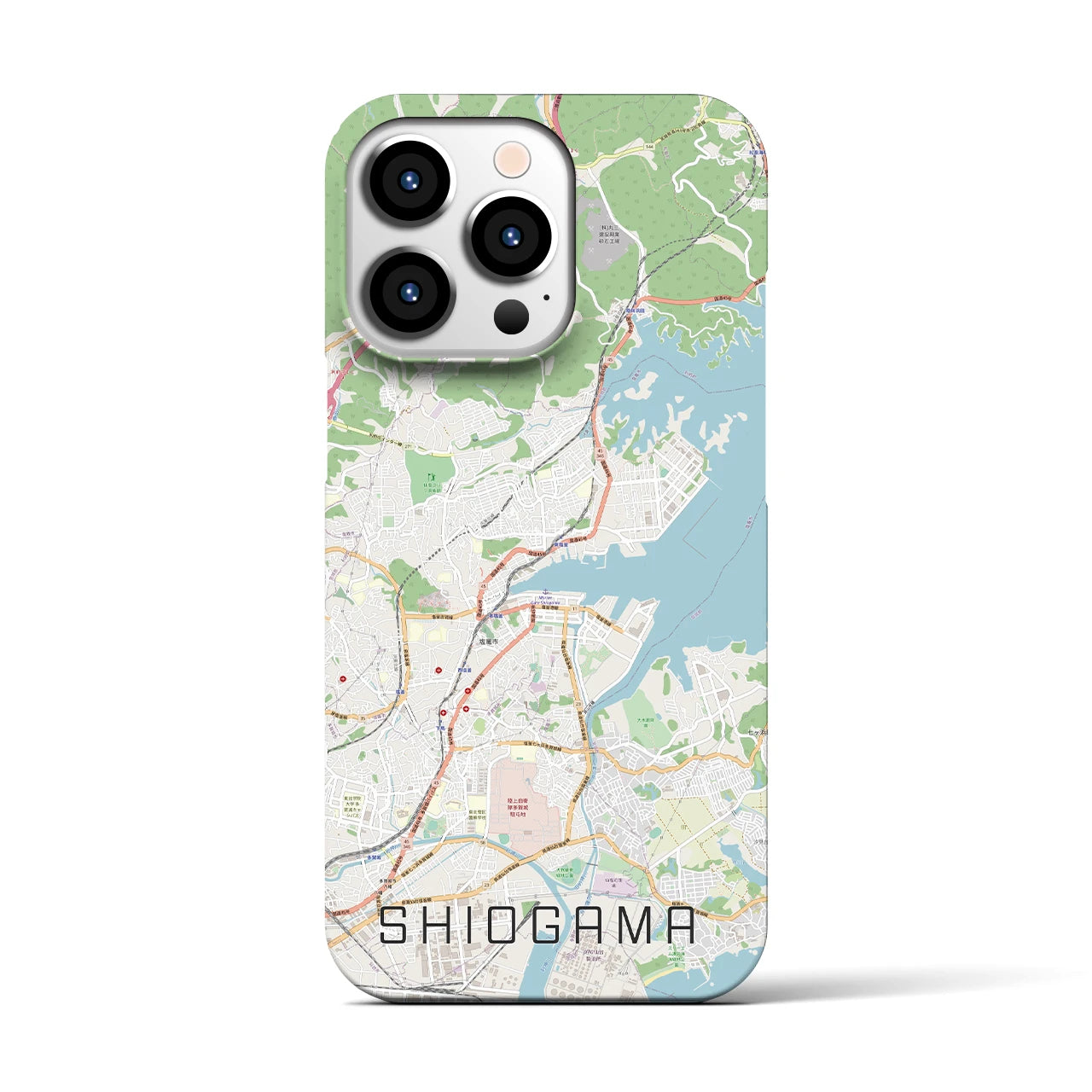 【塩竈】地図柄iPhoneケース（バックカバータイプ・ナチュラル）iPhone 13 Pro 用