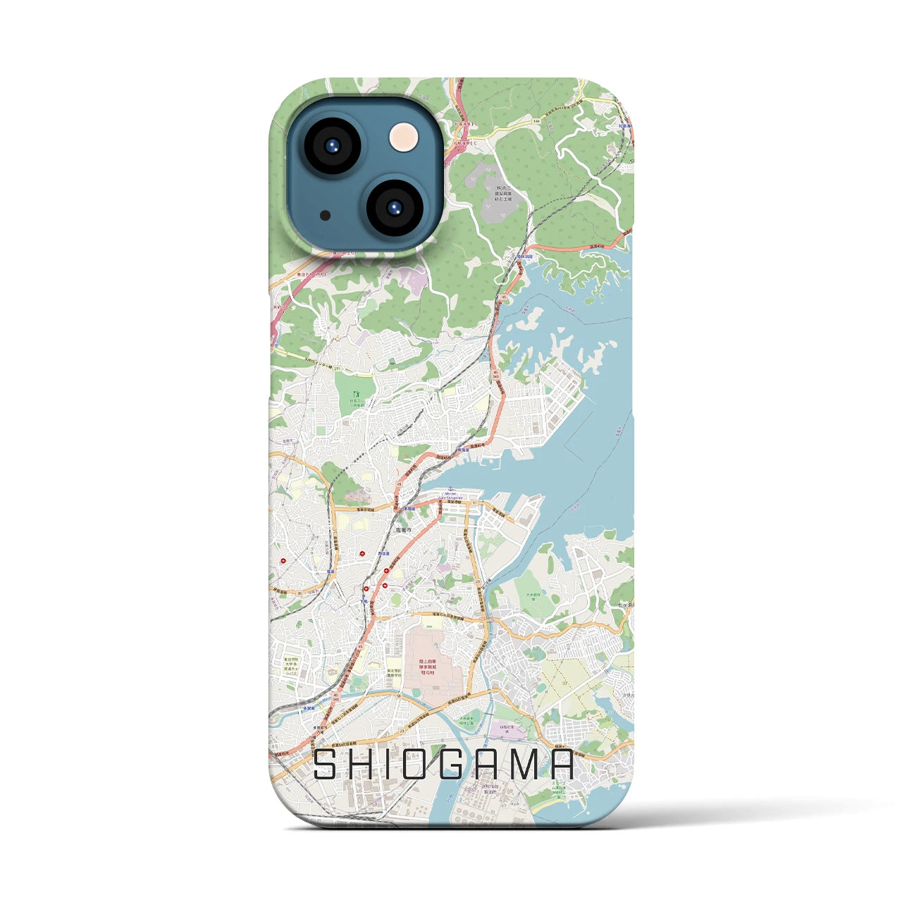 【塩竈】地図柄iPhoneケース（バックカバータイプ・ナチュラル）iPhone 13 用