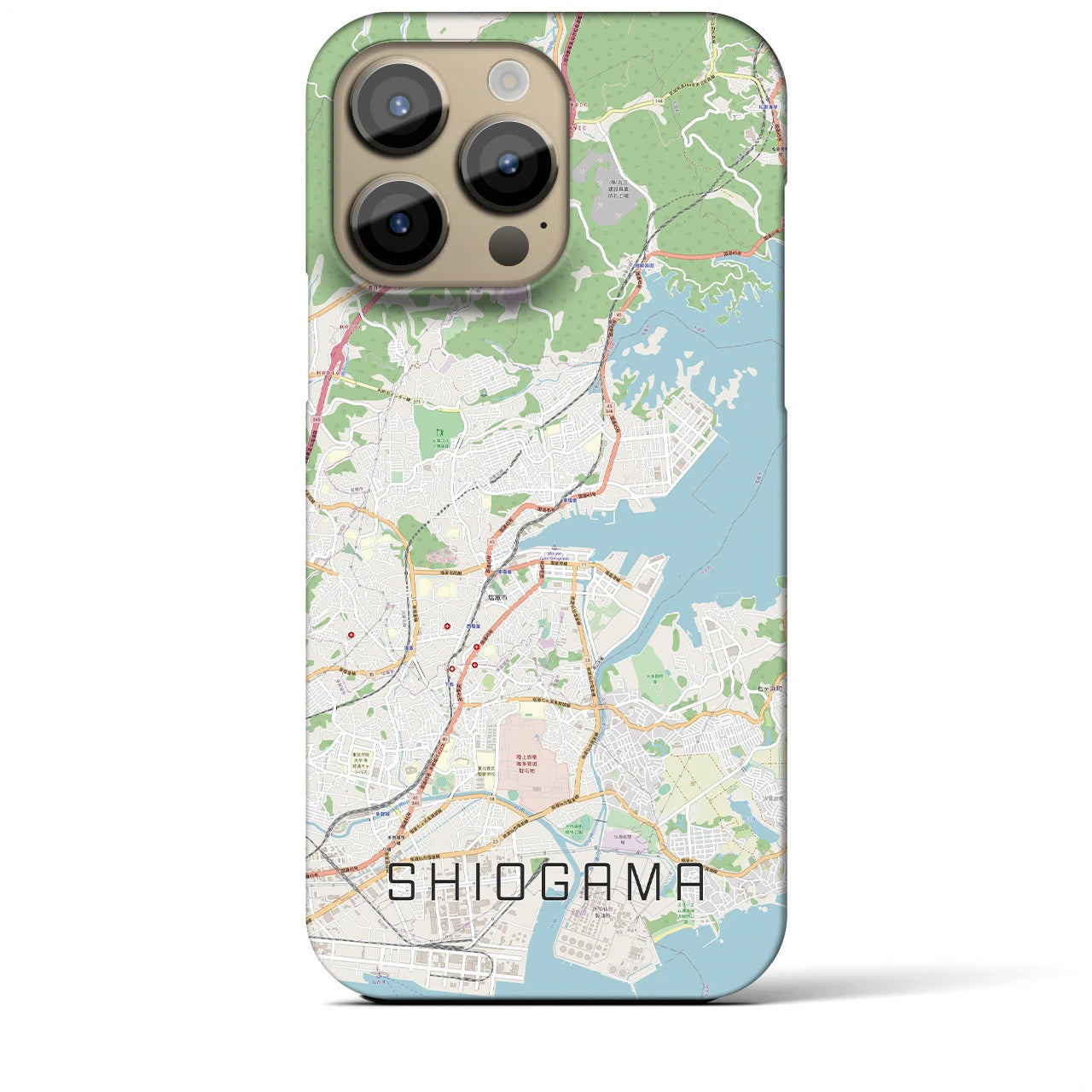 【塩竈】地図柄iPhoneケース（バックカバータイプ・ナチュラル）iPhone 14 Pro Max 用