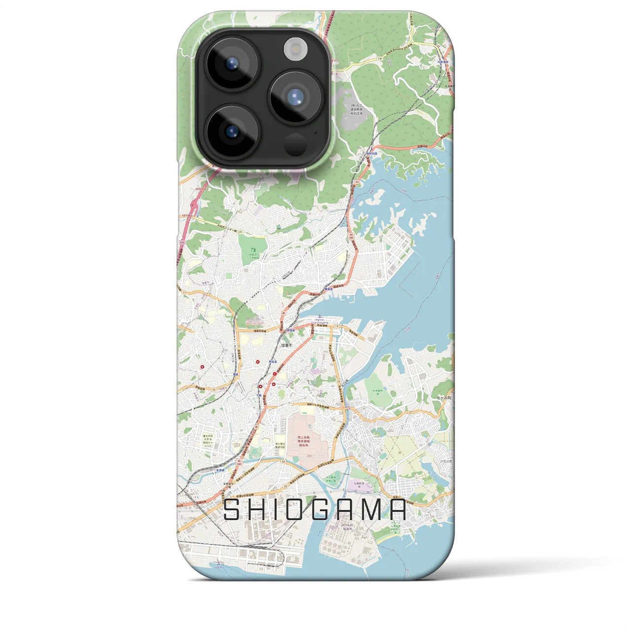 【塩竈】地図柄iPhoneケース（バックカバータイプ・ナチュラル）iPhone 15 Pro Max 用