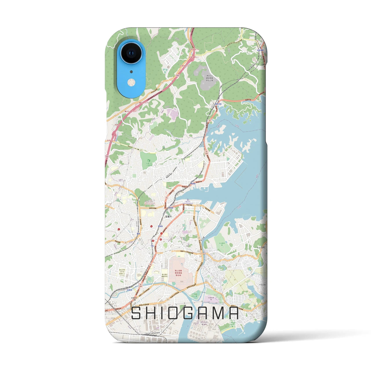 【塩竈】地図柄iPhoneケース（バックカバータイプ・ナチュラル）iPhone XR 用