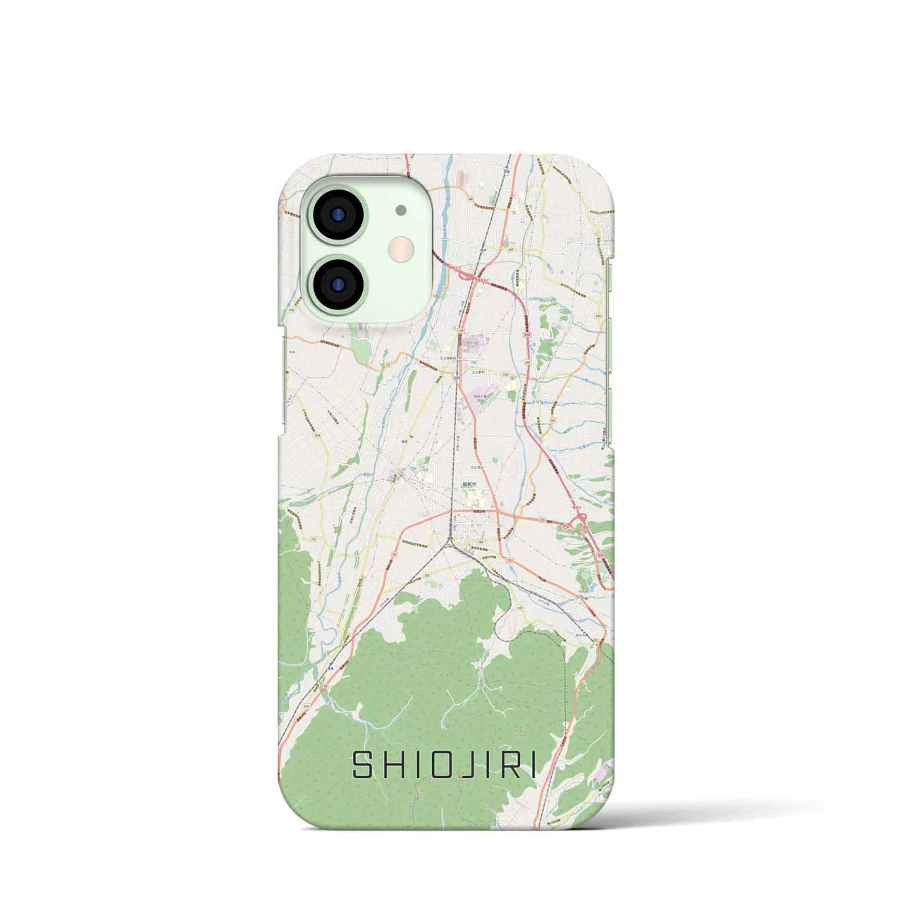 【塩尻】地図柄iPhoneケース（バックカバータイプ・ナチュラル）iPhone 12 mini 用