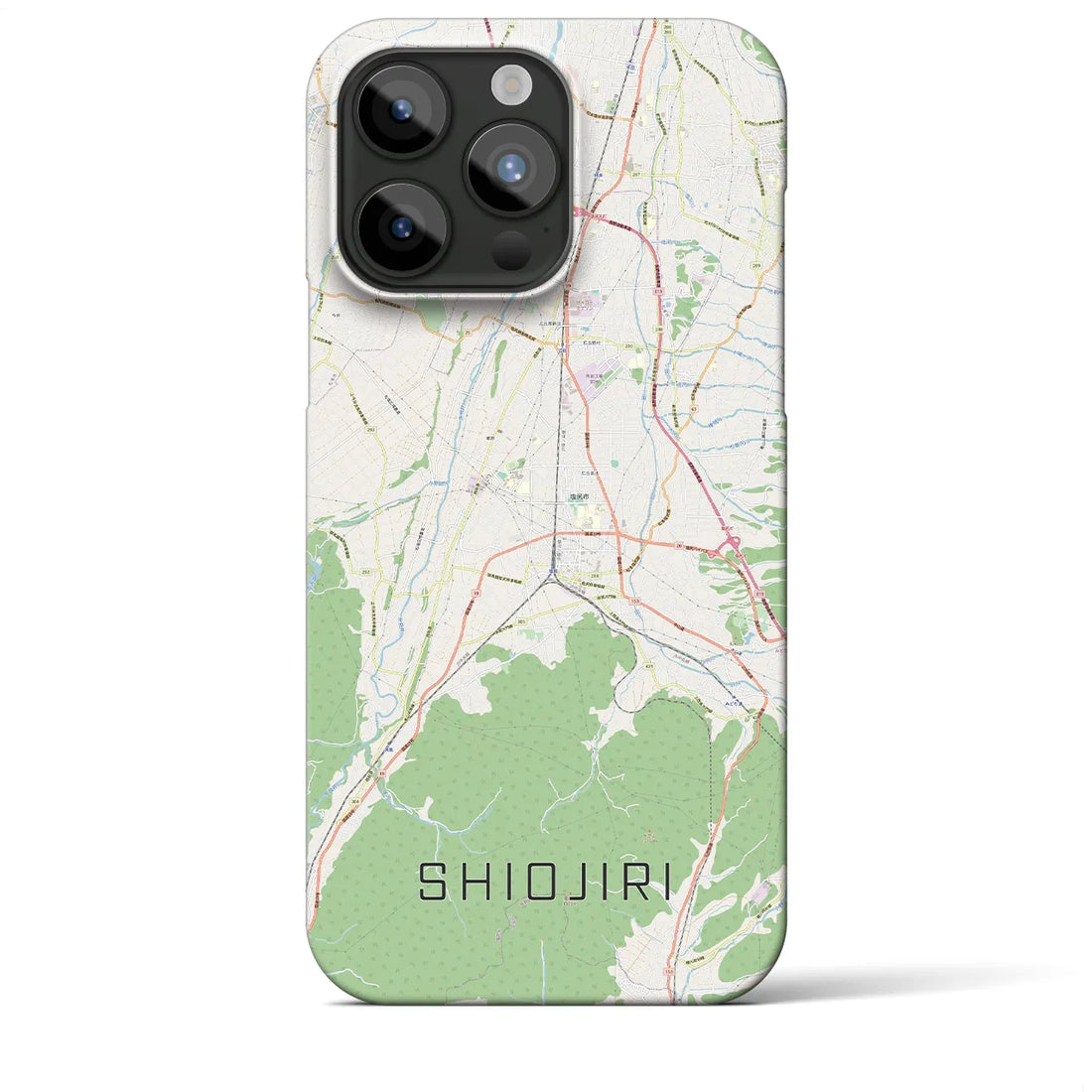 【塩尻】地図柄iPhoneケース（バックカバータイプ・ナチュラル）iPhone 15 Pro Max 用
