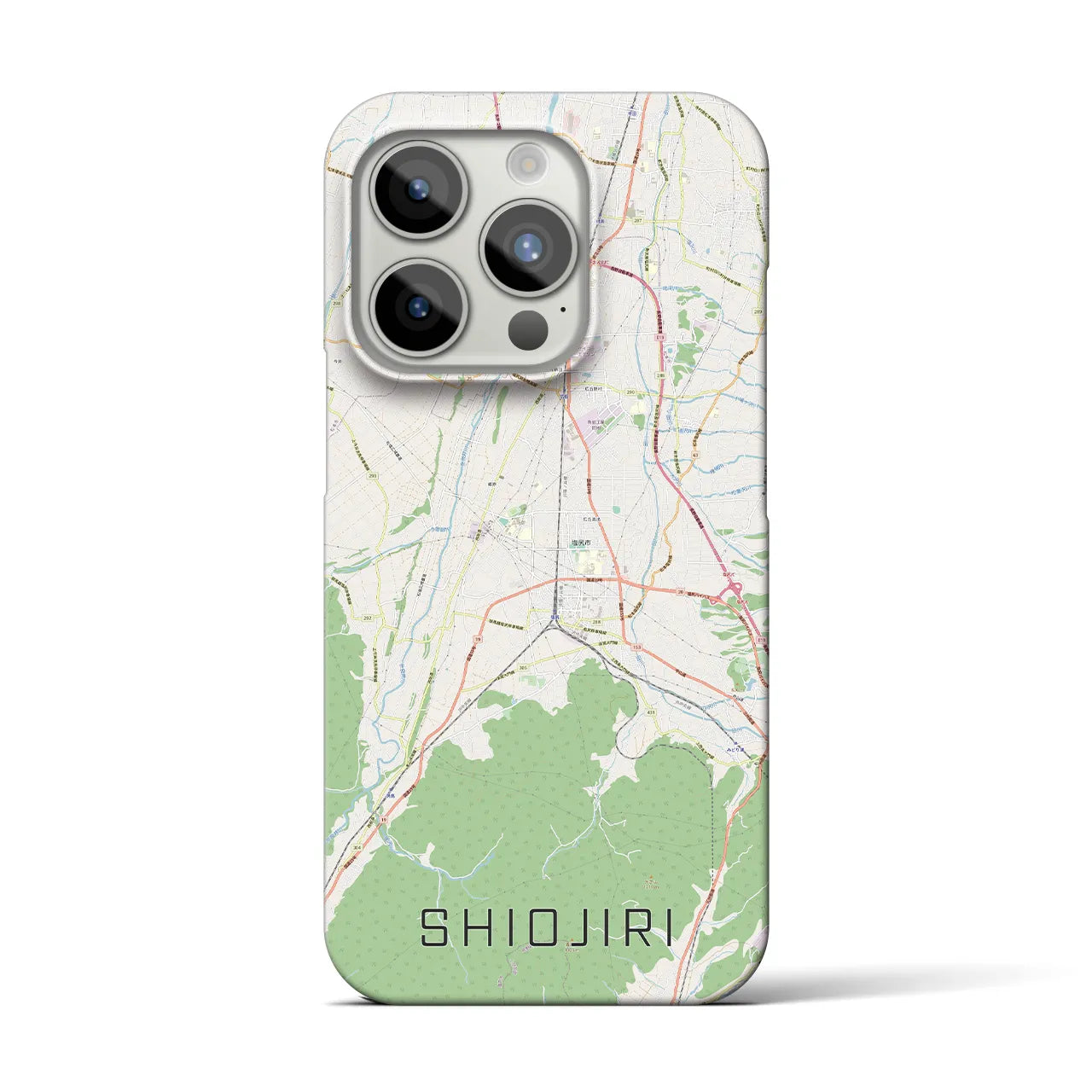 【塩尻】地図柄iPhoneケース（バックカバータイプ・ナチュラル）iPhone 15 Pro 用