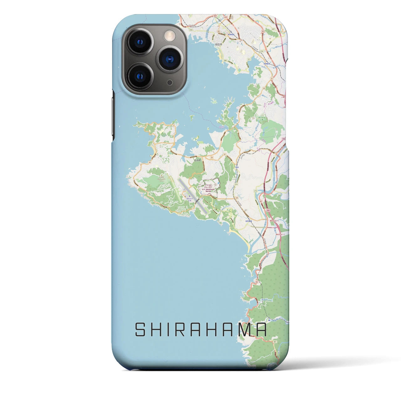 【白浜】地図柄iPhoneケース（バックカバータイプ・ナチュラル）iPhone 11 Pro Max 用