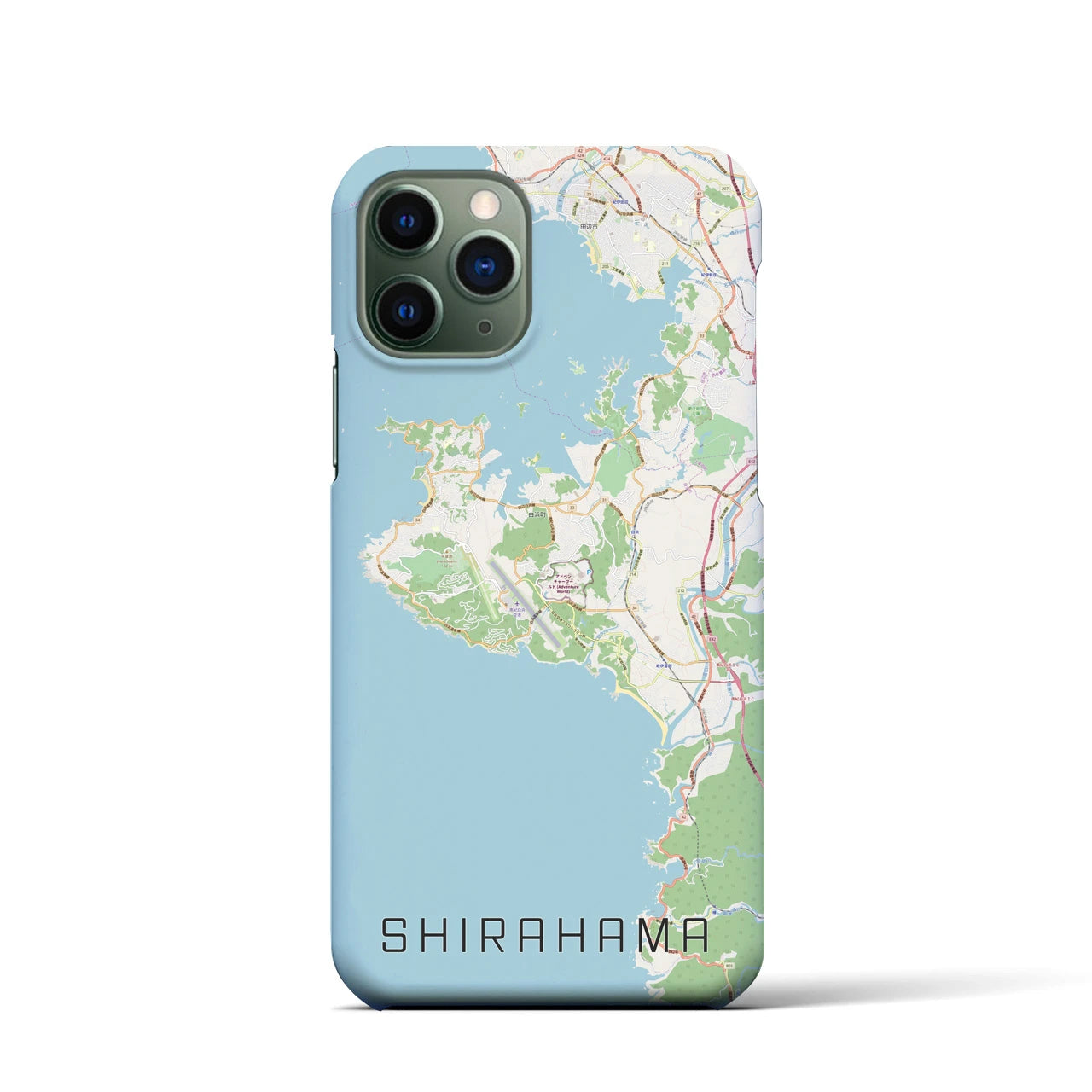 【白浜】地図柄iPhoneケース（バックカバータイプ・ナチュラル）iPhone 11 Pro 用