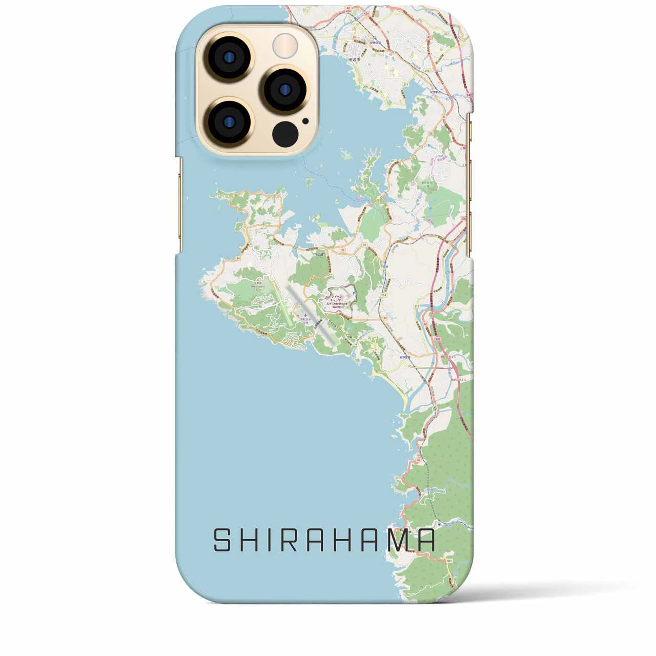 【白浜】地図柄iPhoneケース（バックカバータイプ・ナチュラル）iPhone 12 Pro Max 用