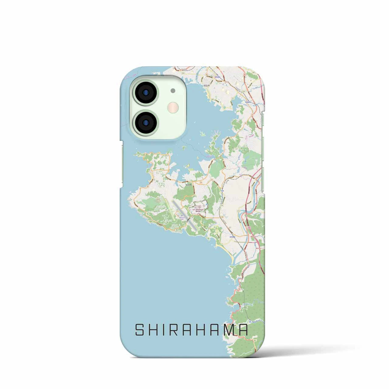 【白浜】地図柄iPhoneケース（バックカバータイプ・ナチュラル）iPhone 12 mini 用