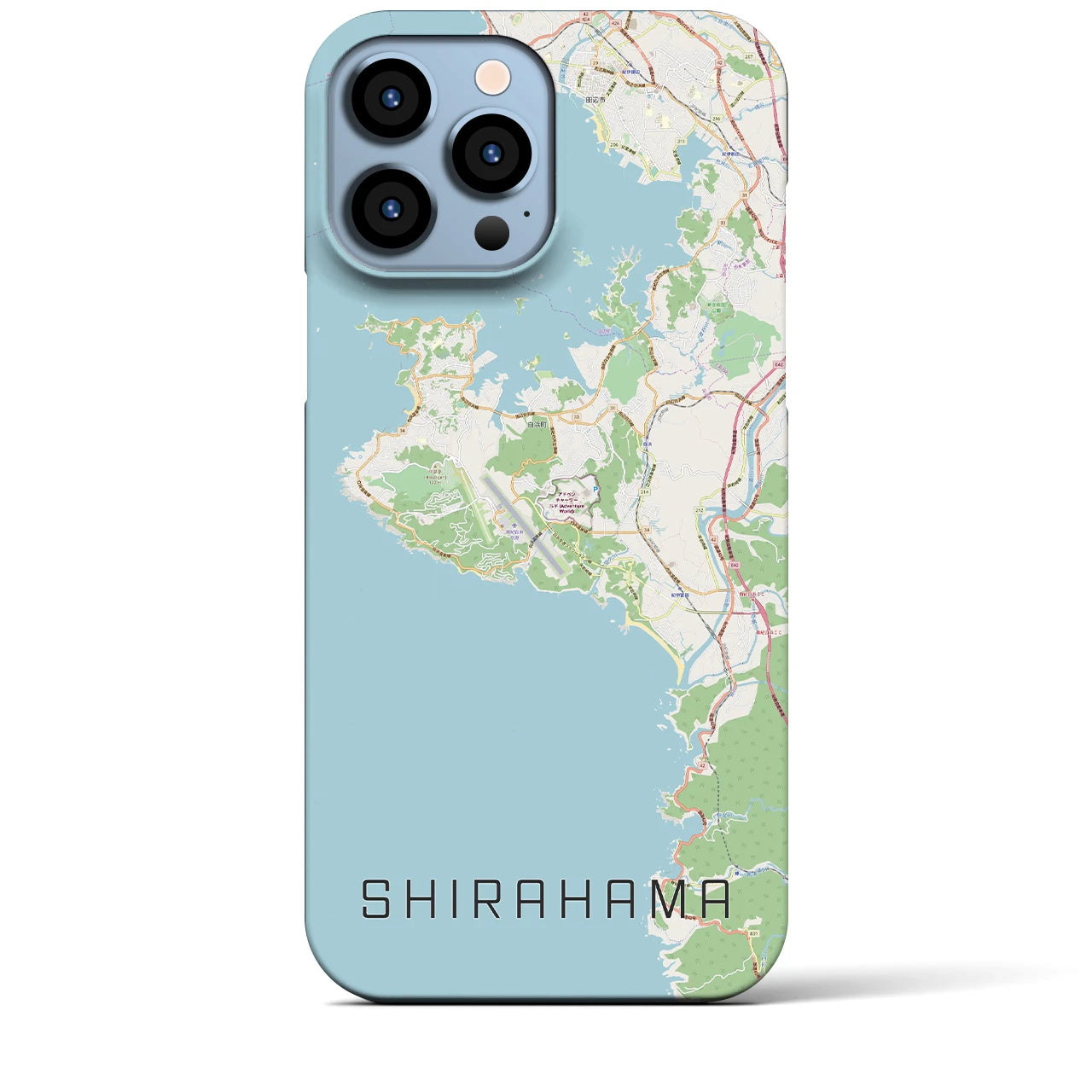 【白浜】地図柄iPhoneケース（バックカバータイプ・ナチュラル）iPhone 13 Pro Max 用