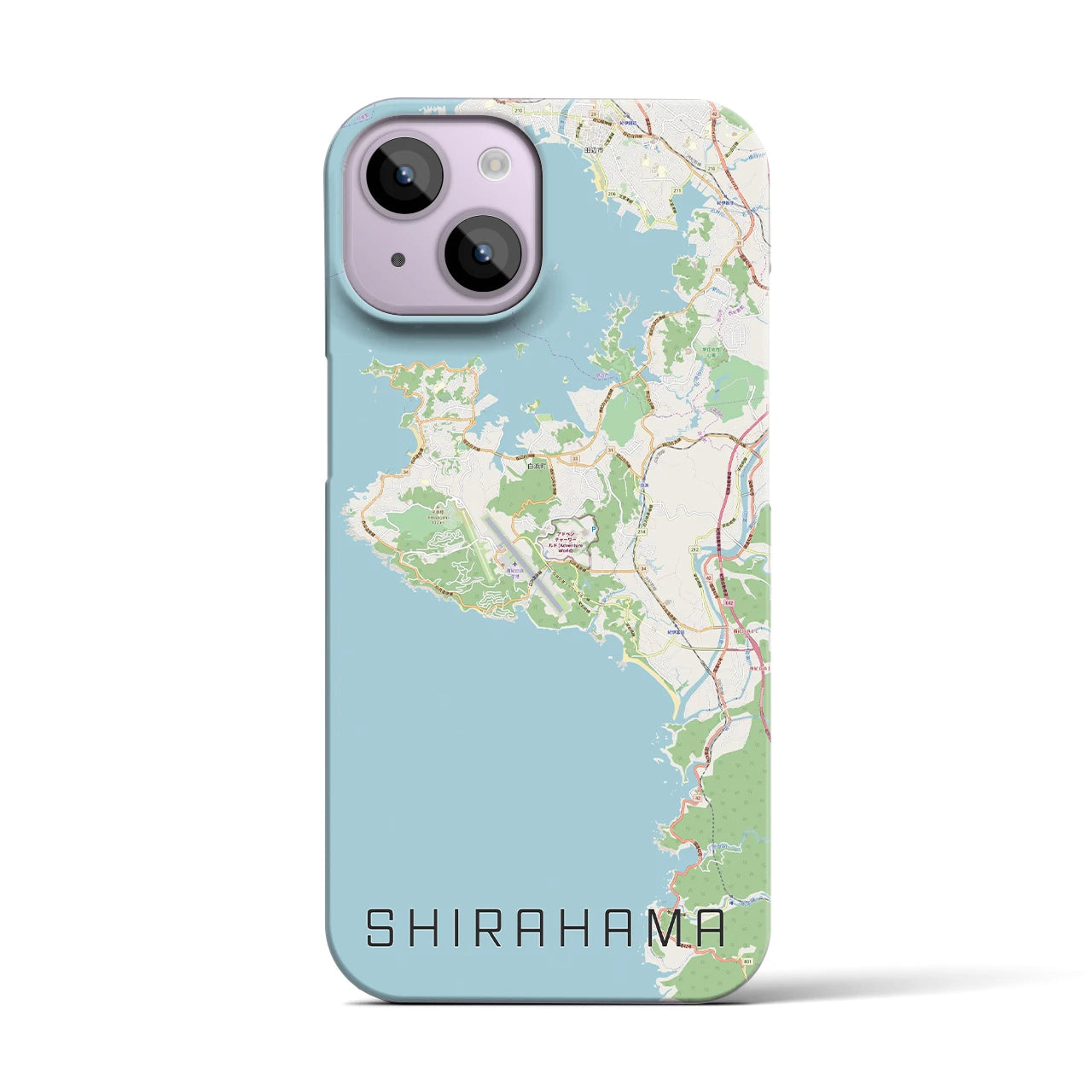【白浜】地図柄iPhoneケース（バックカバータイプ・ナチュラル）iPhone 14 用