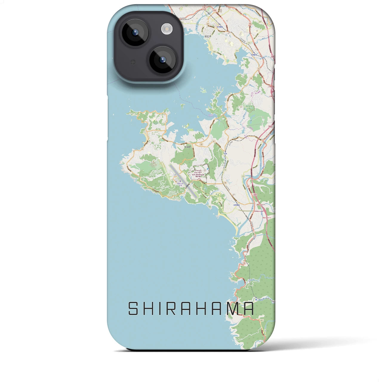 【白浜】地図柄iPhoneケース（バックカバータイプ・ナチュラル）iPhone 14 Plus 用