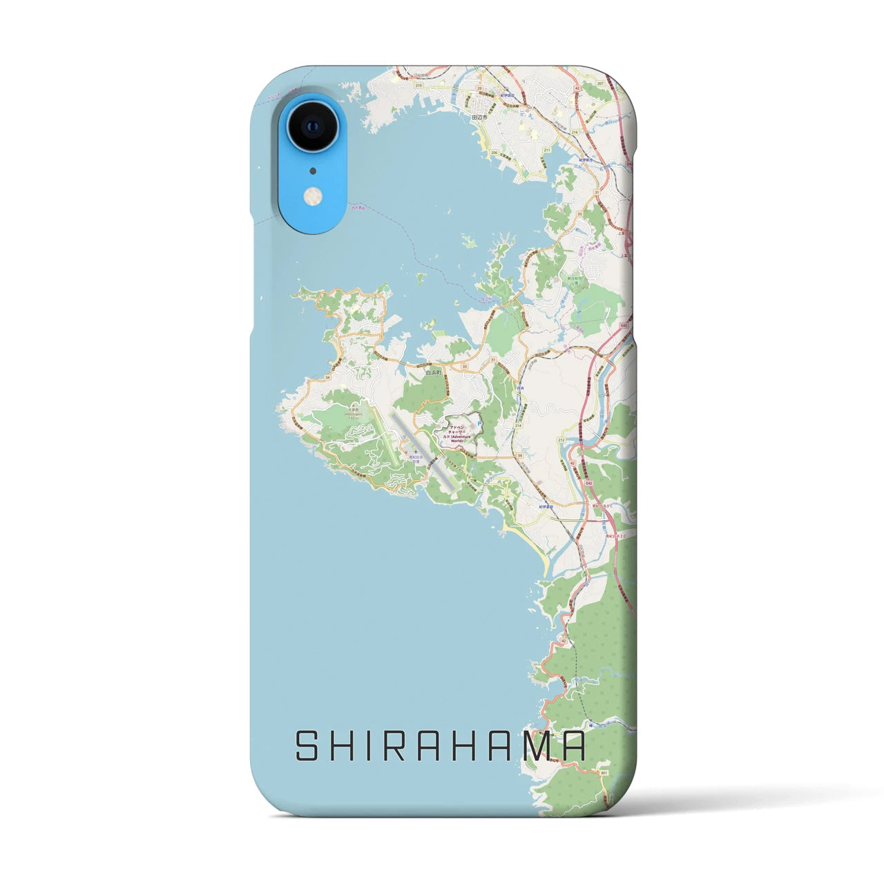 【白浜】地図柄iPhoneケース（バックカバータイプ・ナチュラル）iPhone XR 用