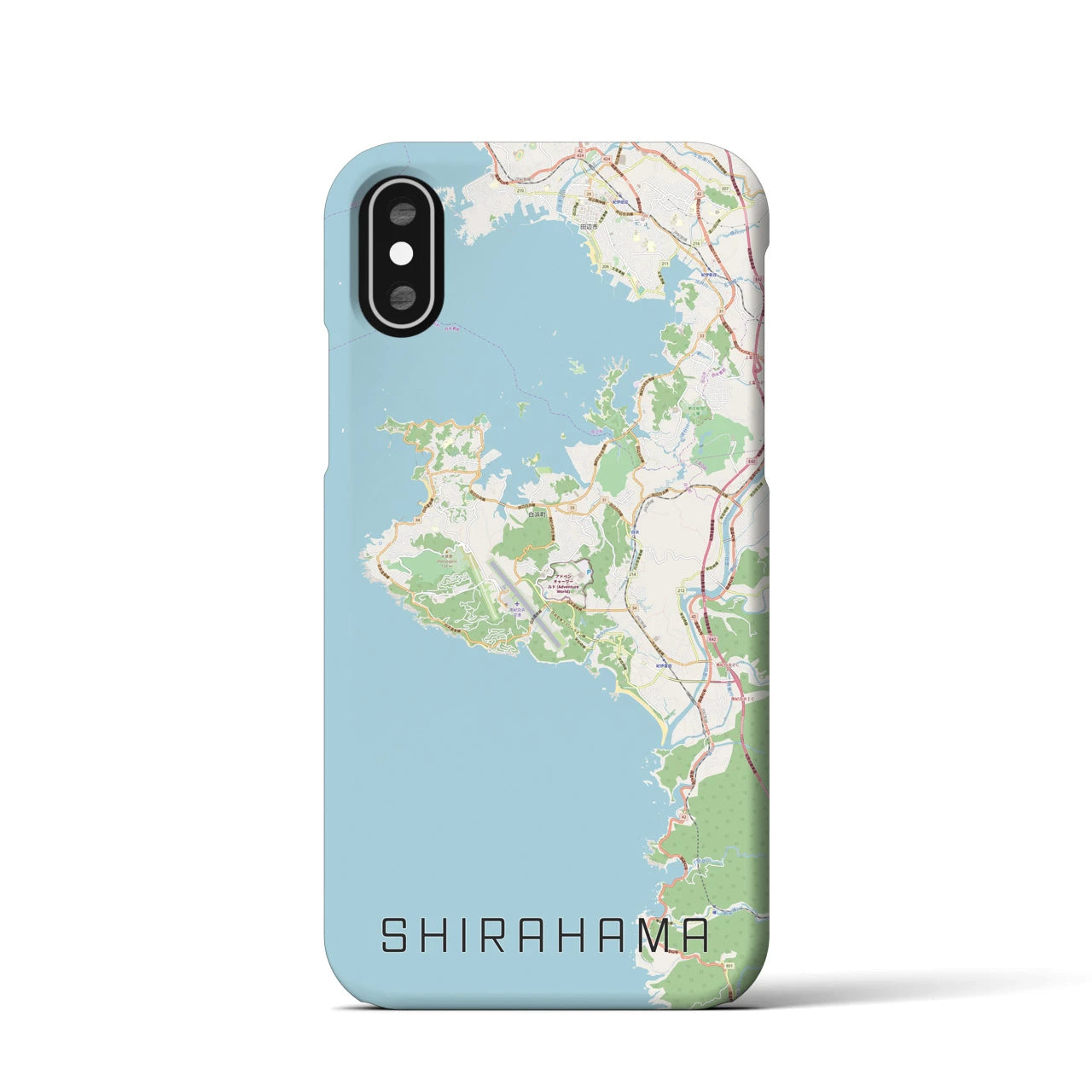 【白浜】地図柄iPhoneケース（バックカバータイプ・ナチュラル）iPhone XS / X 用