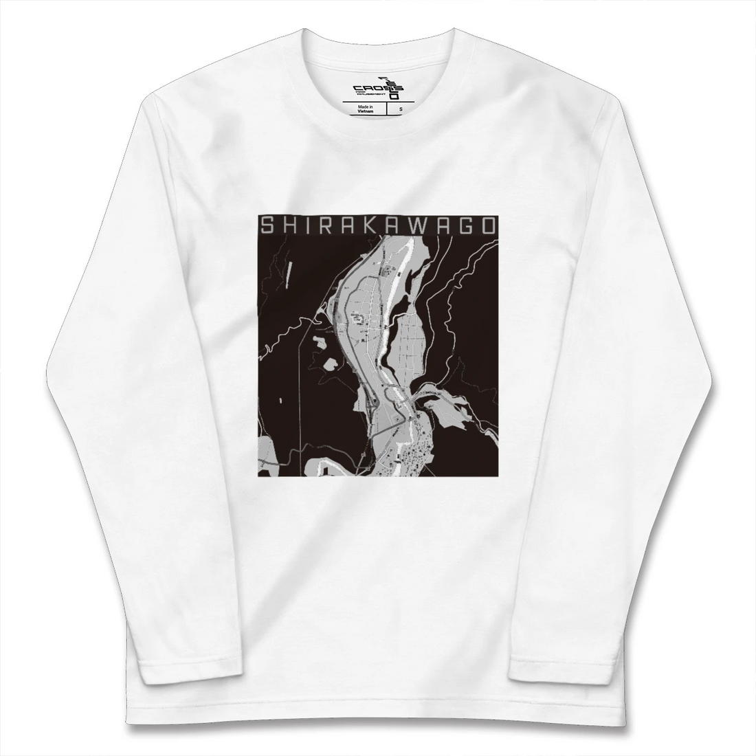 【白川郷(岐阜県)】地図柄ロングスリーブTシャツ