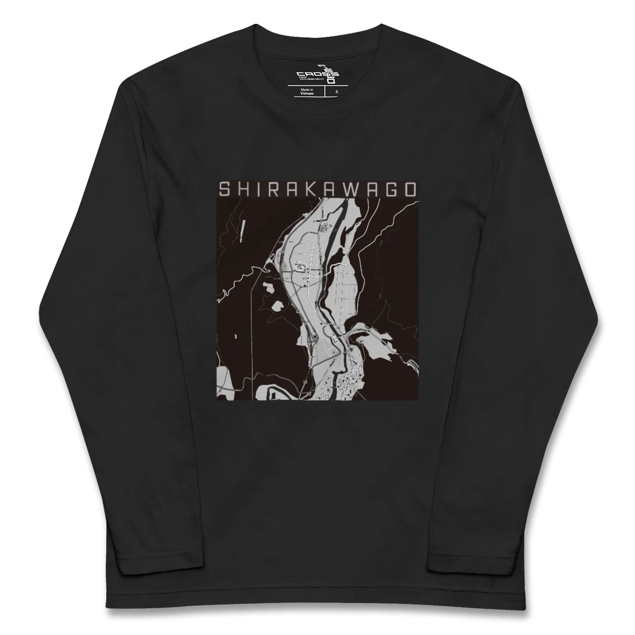 【白川郷（岐阜県）】地図柄ロングスリーブTシャツ