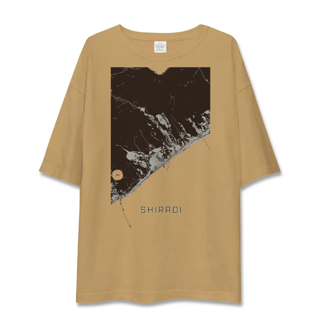 【白老（北海道）】地図柄ビッグシルエットTシャツ