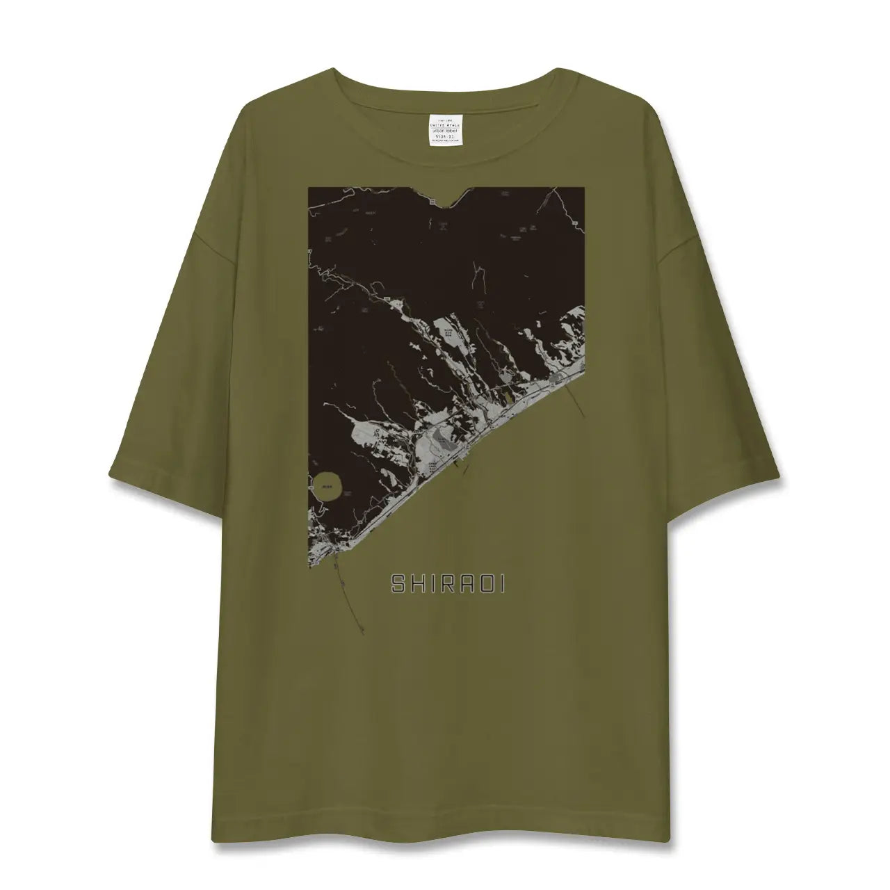 【白老（北海道）】地図柄ビッグシルエットTシャツ