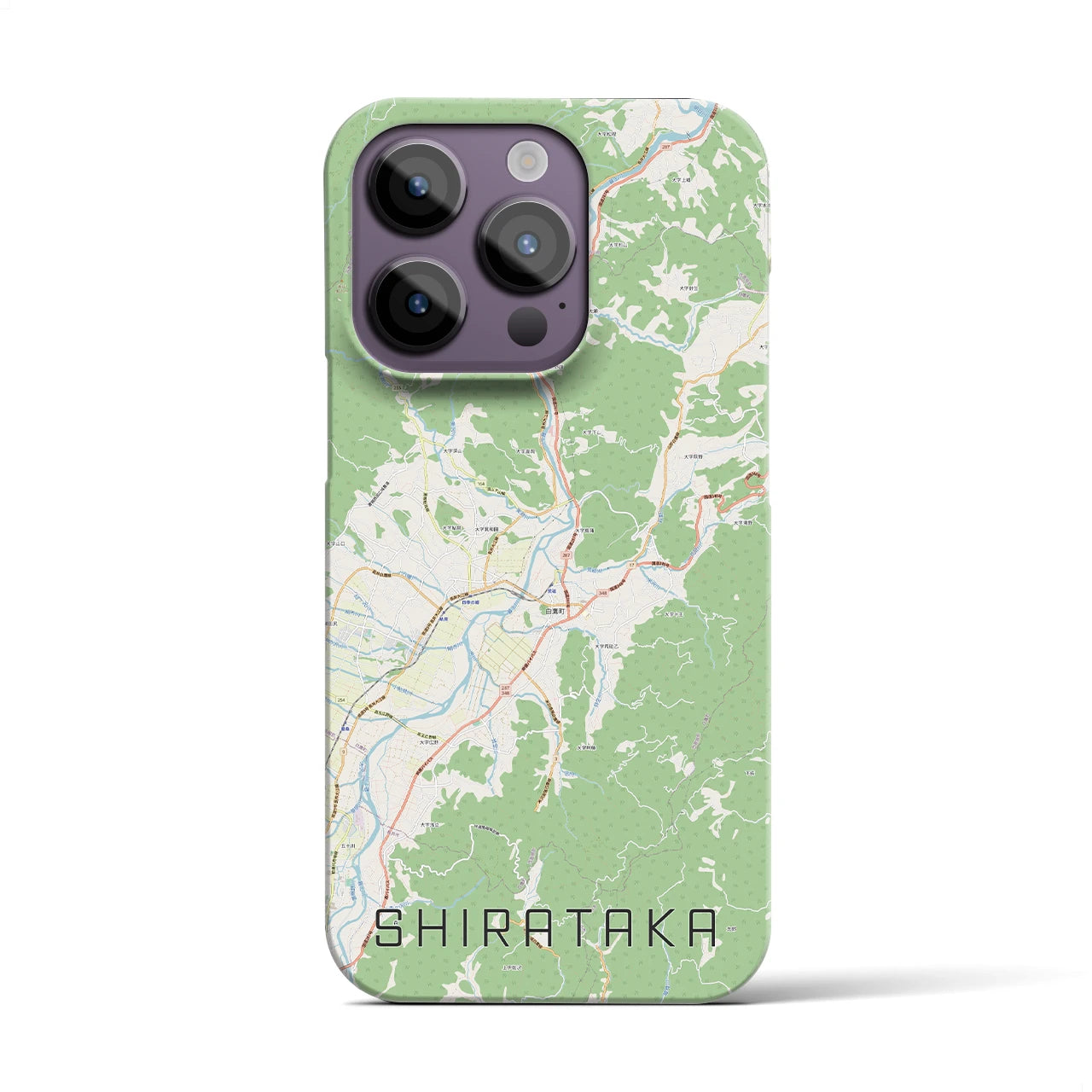 【白鷹】地図柄iPhoneケース（バックカバータイプ・ナチュラル）iPhone 14 Pro 用