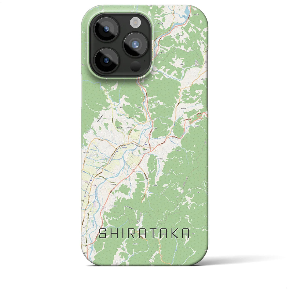 【白鷹】地図柄iPhoneケース（バックカバータイプ・ナチュラル）iPhone 15 Pro Max 用