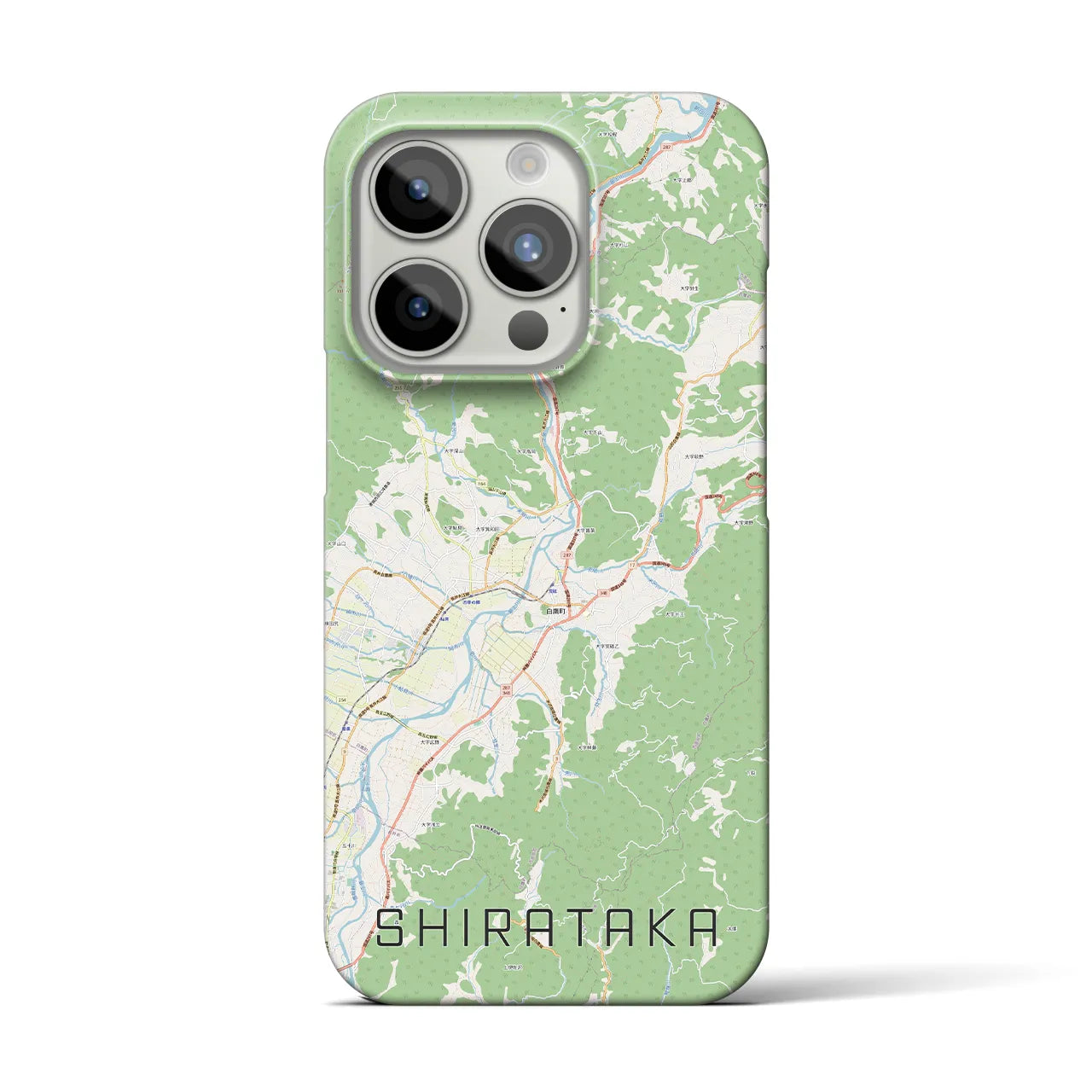 【白鷹】地図柄iPhoneケース（バックカバータイプ・ナチュラル）iPhone 15 Pro 用