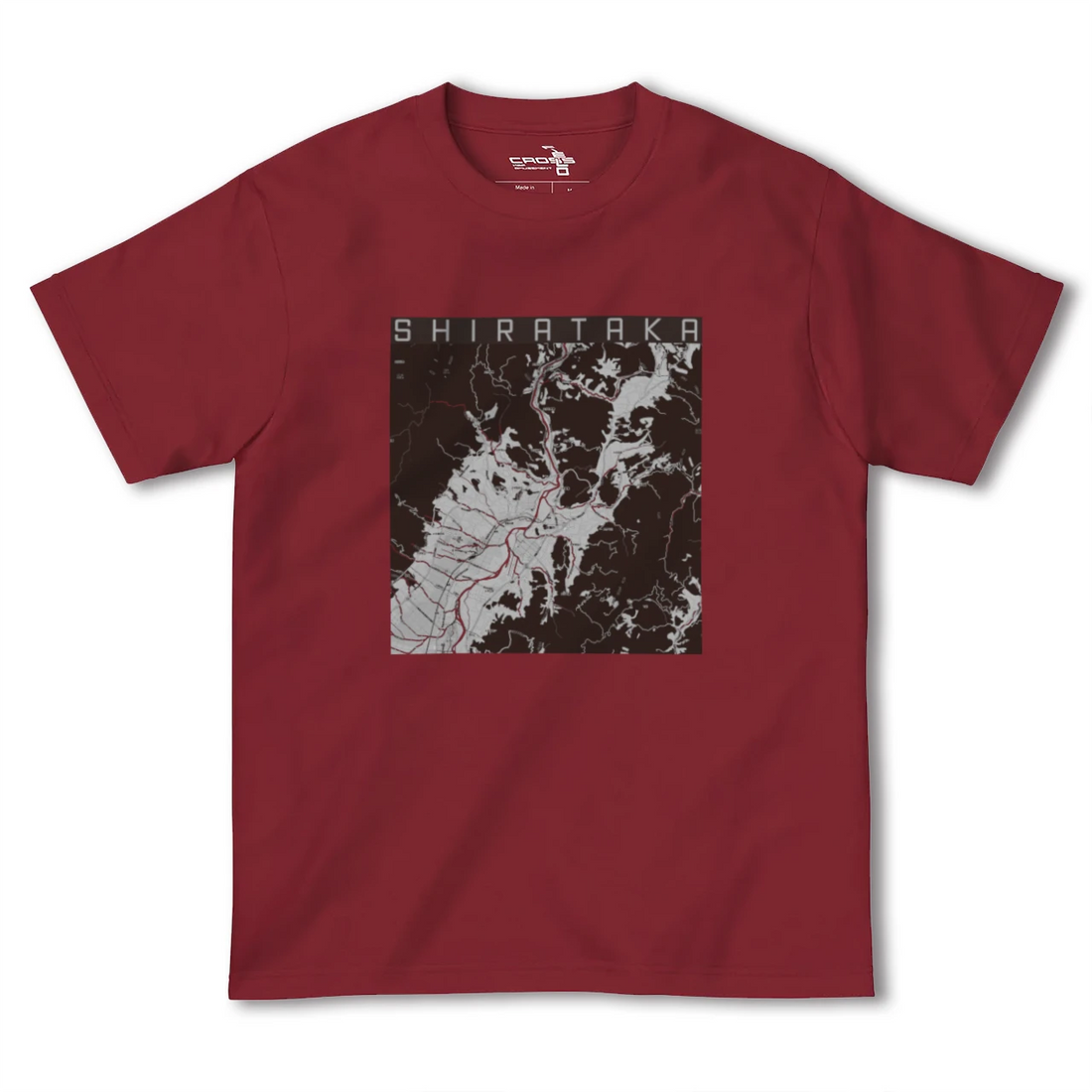 【白鷹(山形県)】地図柄ヘビーウェイトTシャツ