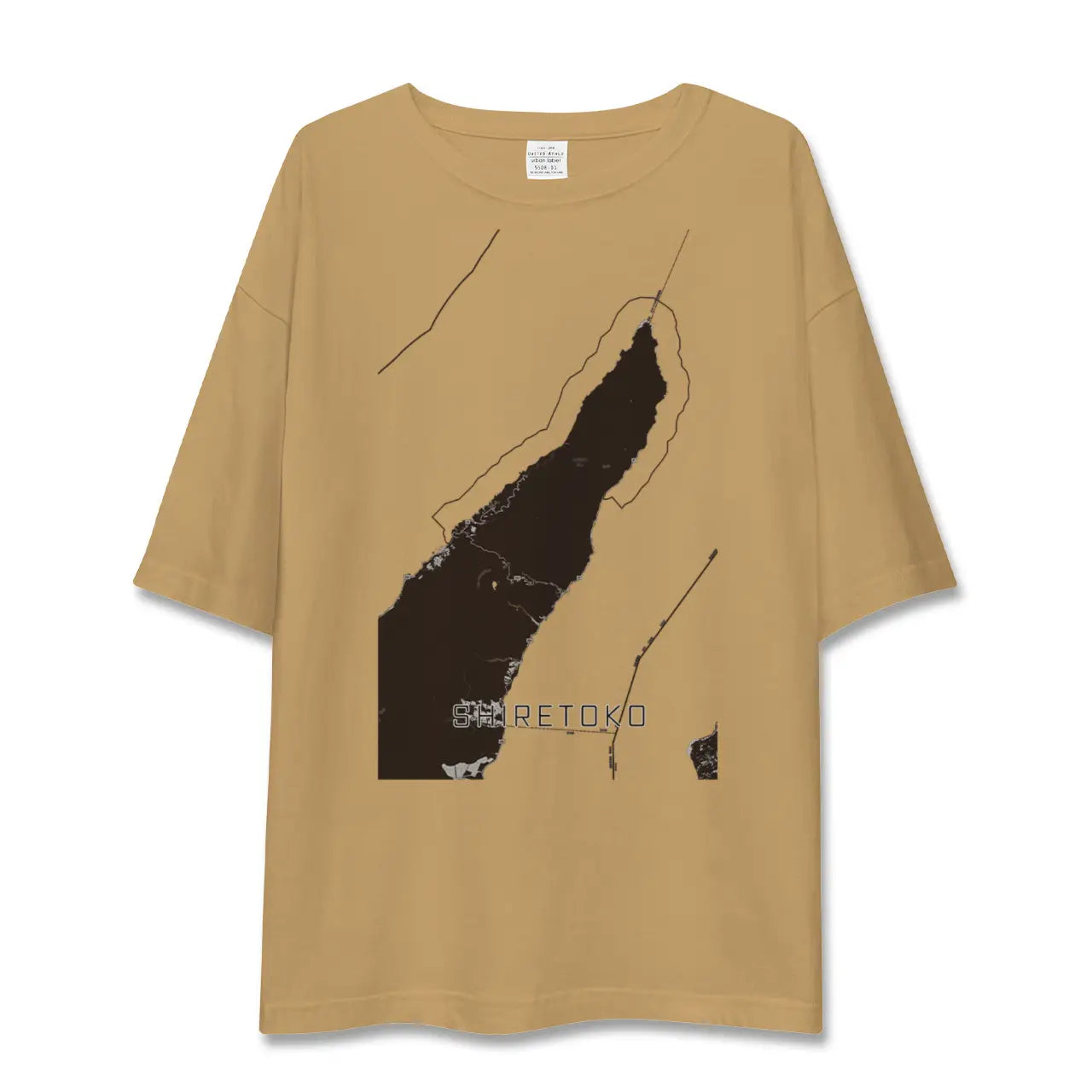 【知床（北海道）】地図柄ビッグシルエットTシャツ