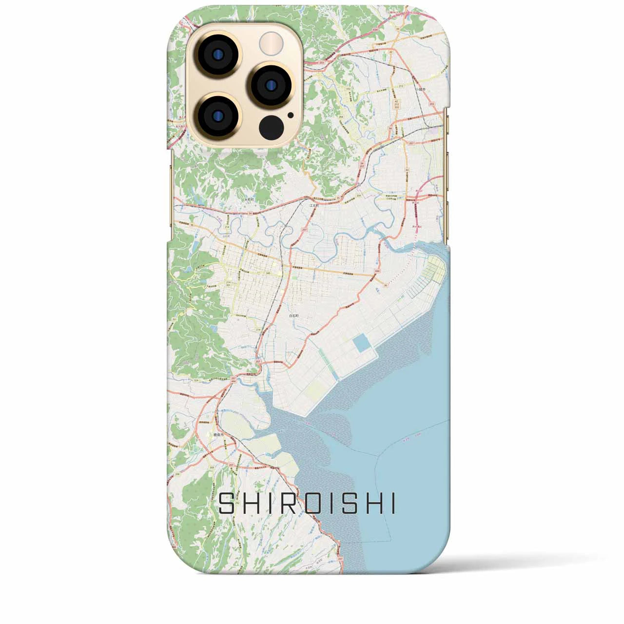 【白石（佐賀県）】地図柄iPhoneケース（バックカバータイプ・ナチュラル）iPhone 12 Pro Max 用
