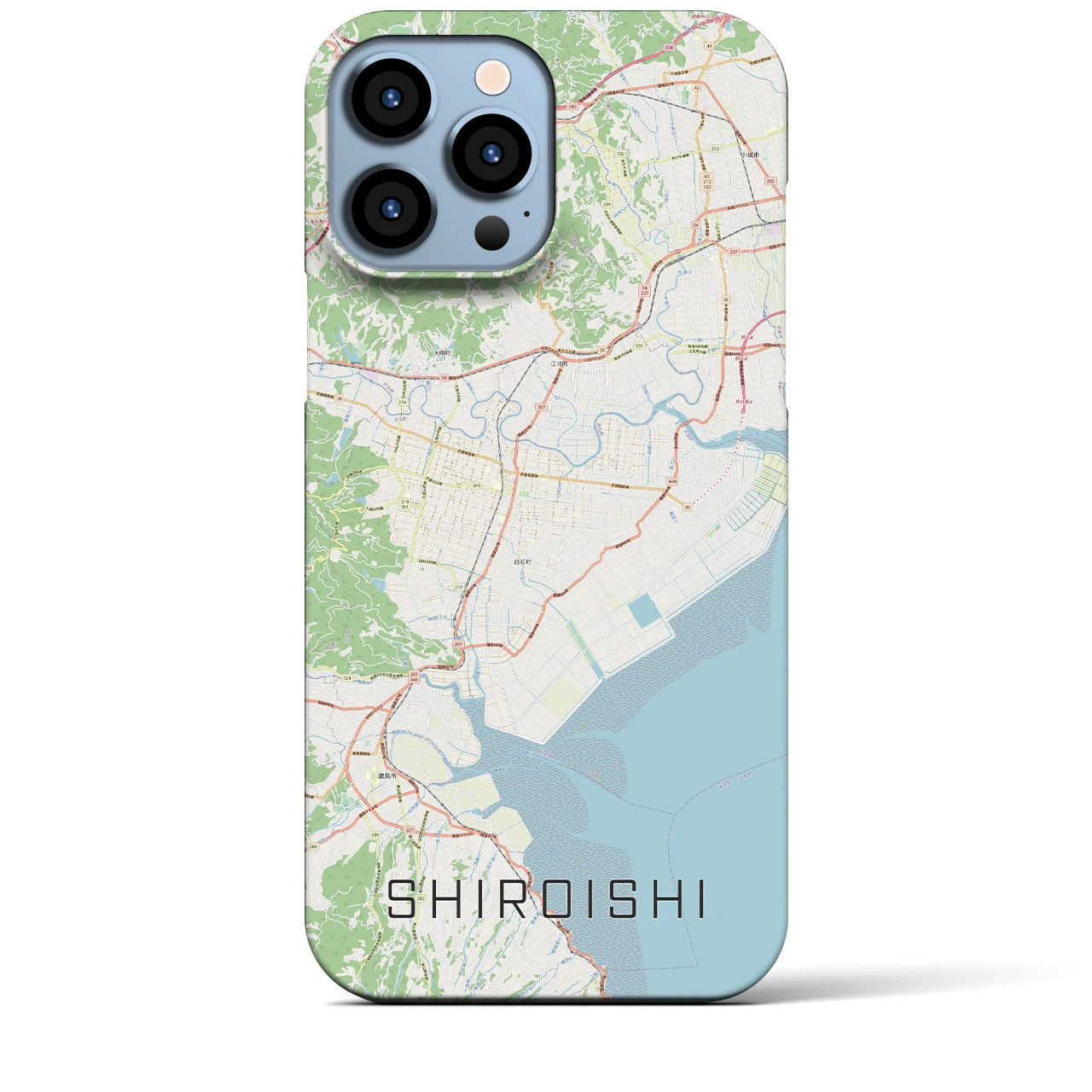 【白石（佐賀県）】地図柄iPhoneケース（バックカバータイプ・ナチュラル）iPhone 13 Pro Max 用