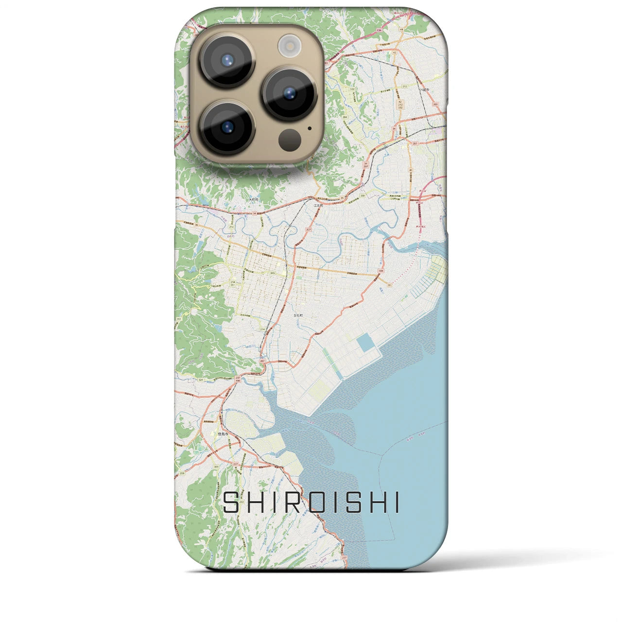 【白石（佐賀県）】地図柄iPhoneケース（バックカバータイプ・ナチュラル）iPhone 14 Pro Max 用