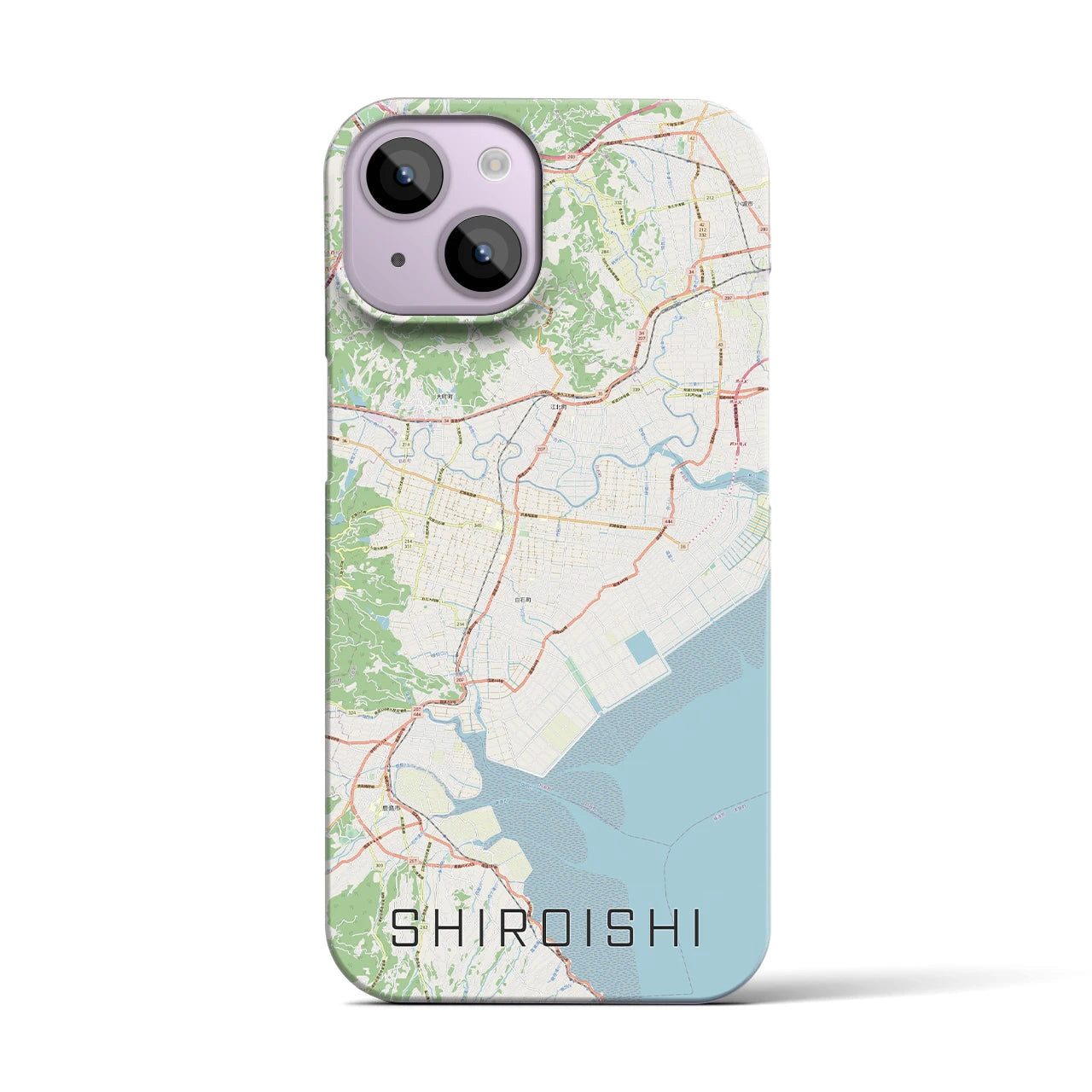 【白石（佐賀県）】地図柄iPhoneケース（バックカバータイプ・ナチュラル）iPhone 14 用