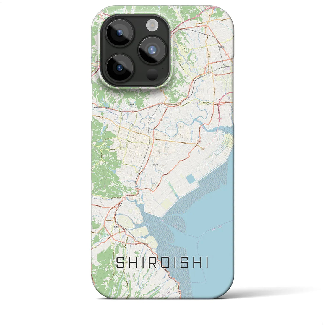 【白石（佐賀県）】地図柄iPhoneケース（バックカバータイプ・ナチュラル）iPhone 15 Pro Max 用