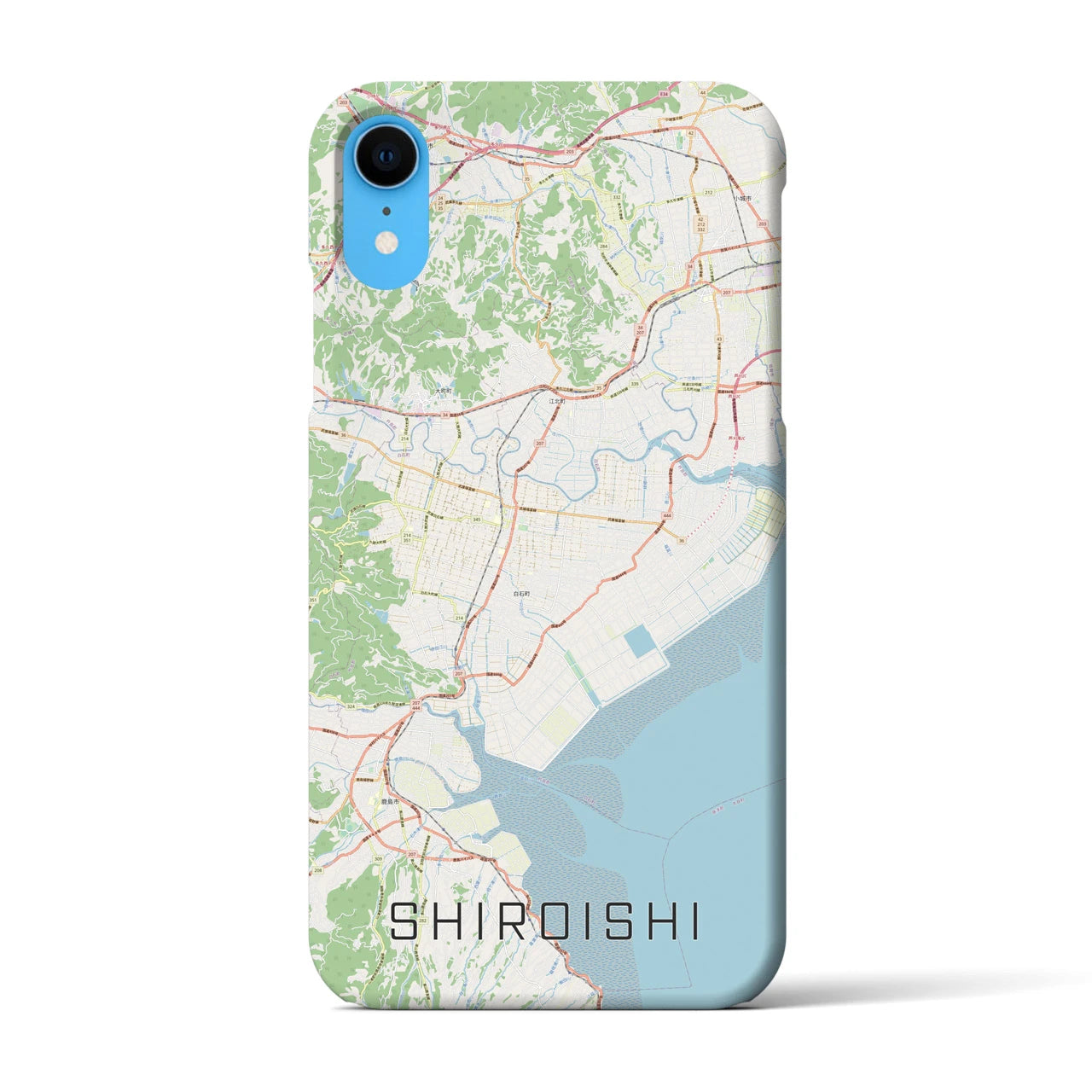 【白石（佐賀県）】地図柄iPhoneケース（バックカバータイプ・ナチュラル）iPhone XR 用