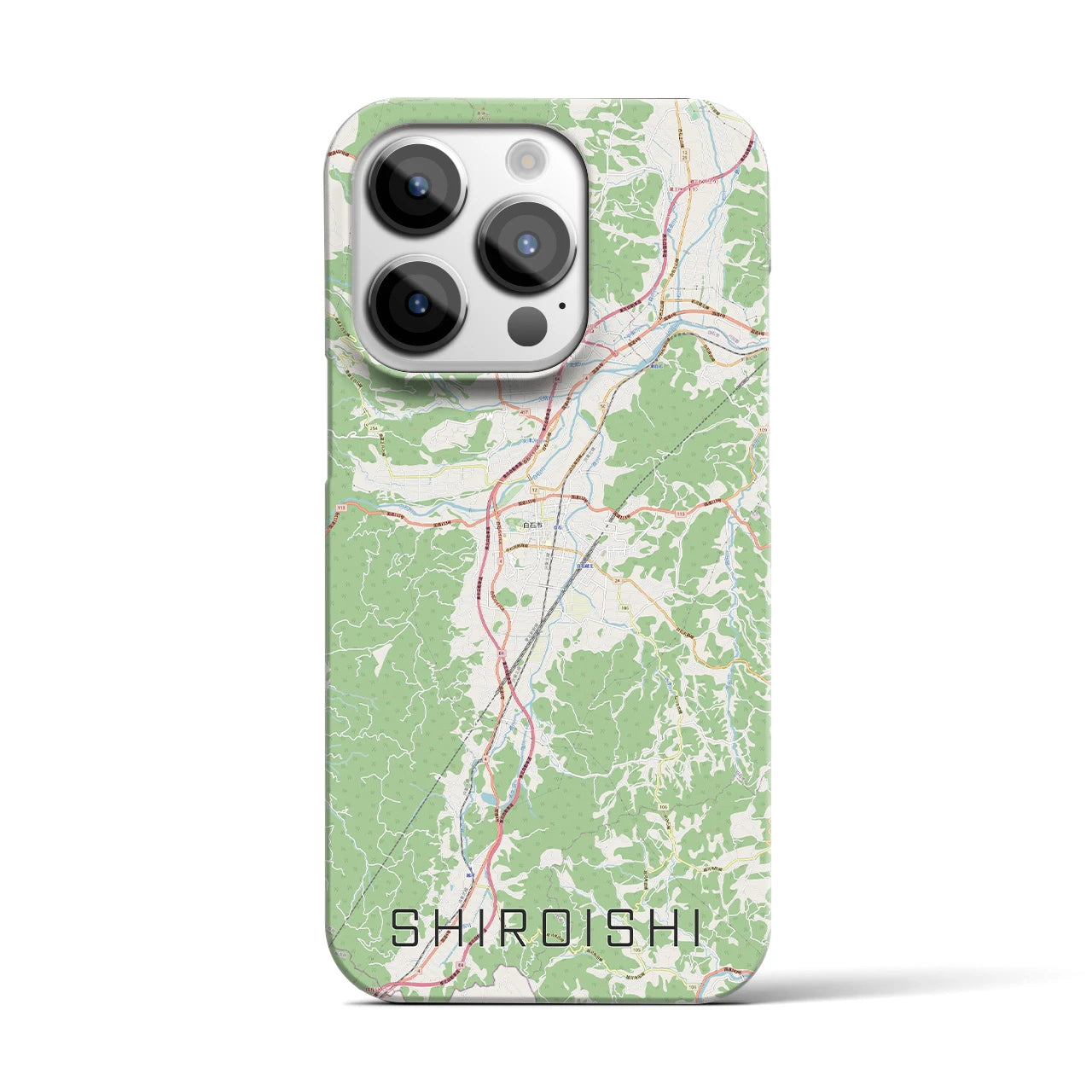 【白石】地図柄iPhoneケース（バックカバータイプ・ナチュラル）iPhone 14 Pro 用