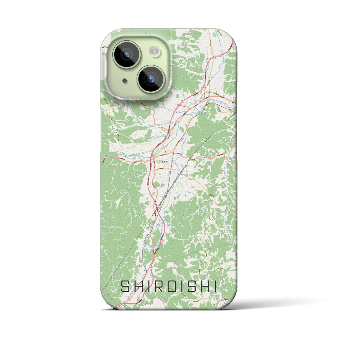 【白石】地図柄iPhoneケース（バックカバータイプ・ナチュラル）iPhone 15 用