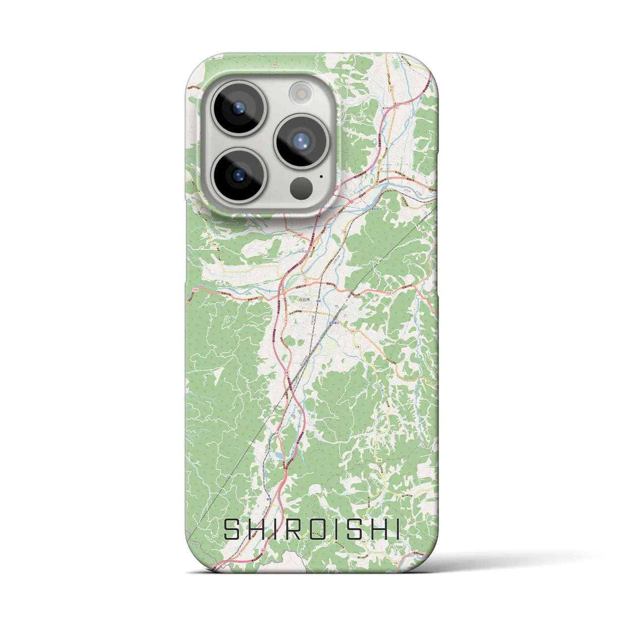 【白石】地図柄iPhoneケース（バックカバータイプ・ナチュラル）iPhone 15 Pro 用