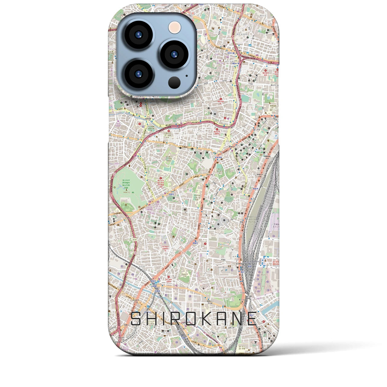 【白金】地図柄iPhoneケース（バックカバータイプ・ナチュラル）iPhone 13 Pro Max 用