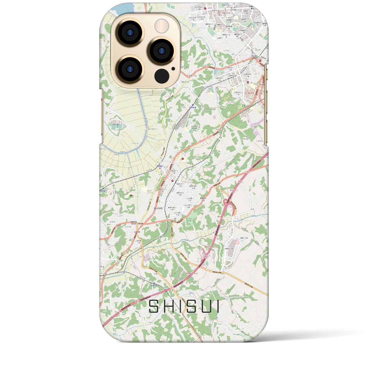 【酒々井】地図柄iPhoneケース（バックカバータイプ・ナチュラル）iPhone 12 Pro Max 用