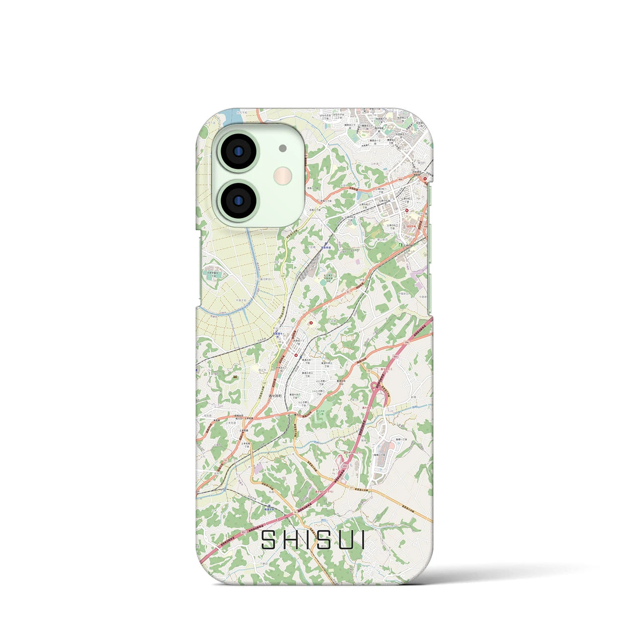 【酒々井】地図柄iPhoneケース（バックカバータイプ・ナチュラル）iPhone 12 mini 用