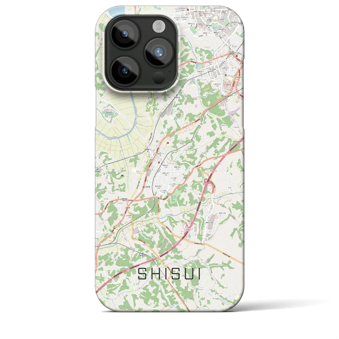 【酒々井】地図柄iPhoneケース（バックカバータイプ・ナチュラル）iPhone 15 Pro Max 用