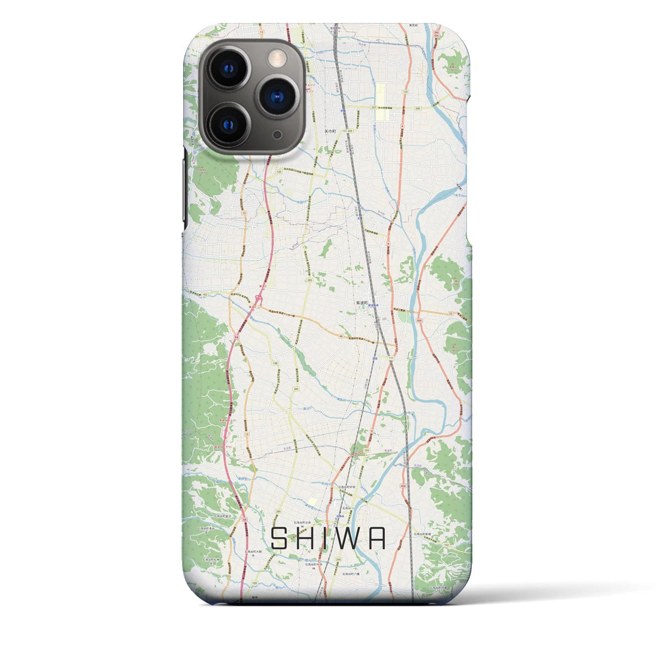 【紫波】地図柄iPhoneケース（バックカバータイプ・ナチュラル）iPhone 11 Pro Max 用