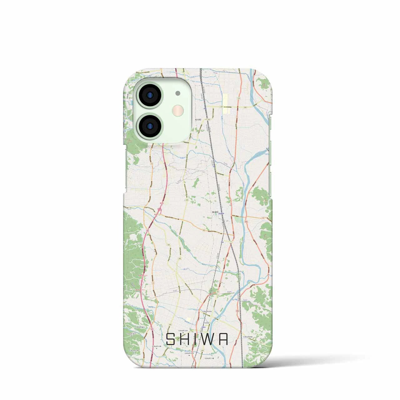 【紫波】地図柄iPhoneケース（バックカバータイプ・ナチュラル）iPhone 12 mini 用