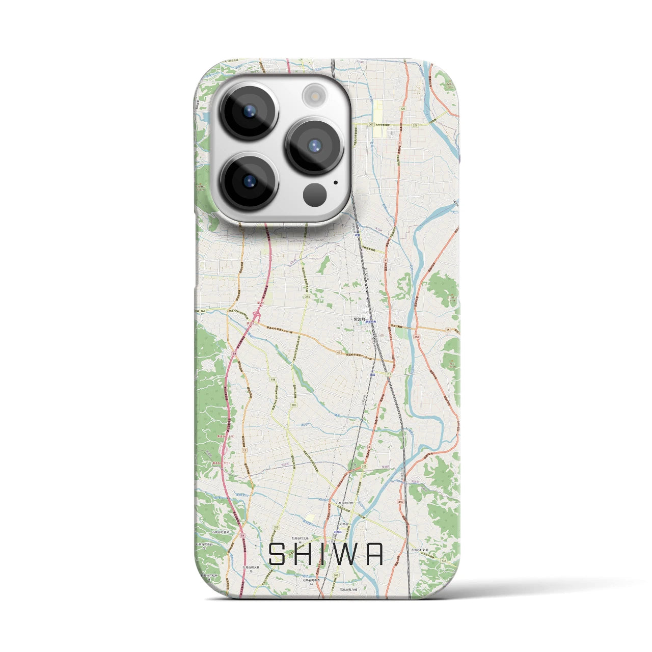 【紫波】地図柄iPhoneケース（バックカバータイプ・ナチュラル）iPhone 14 Pro 用