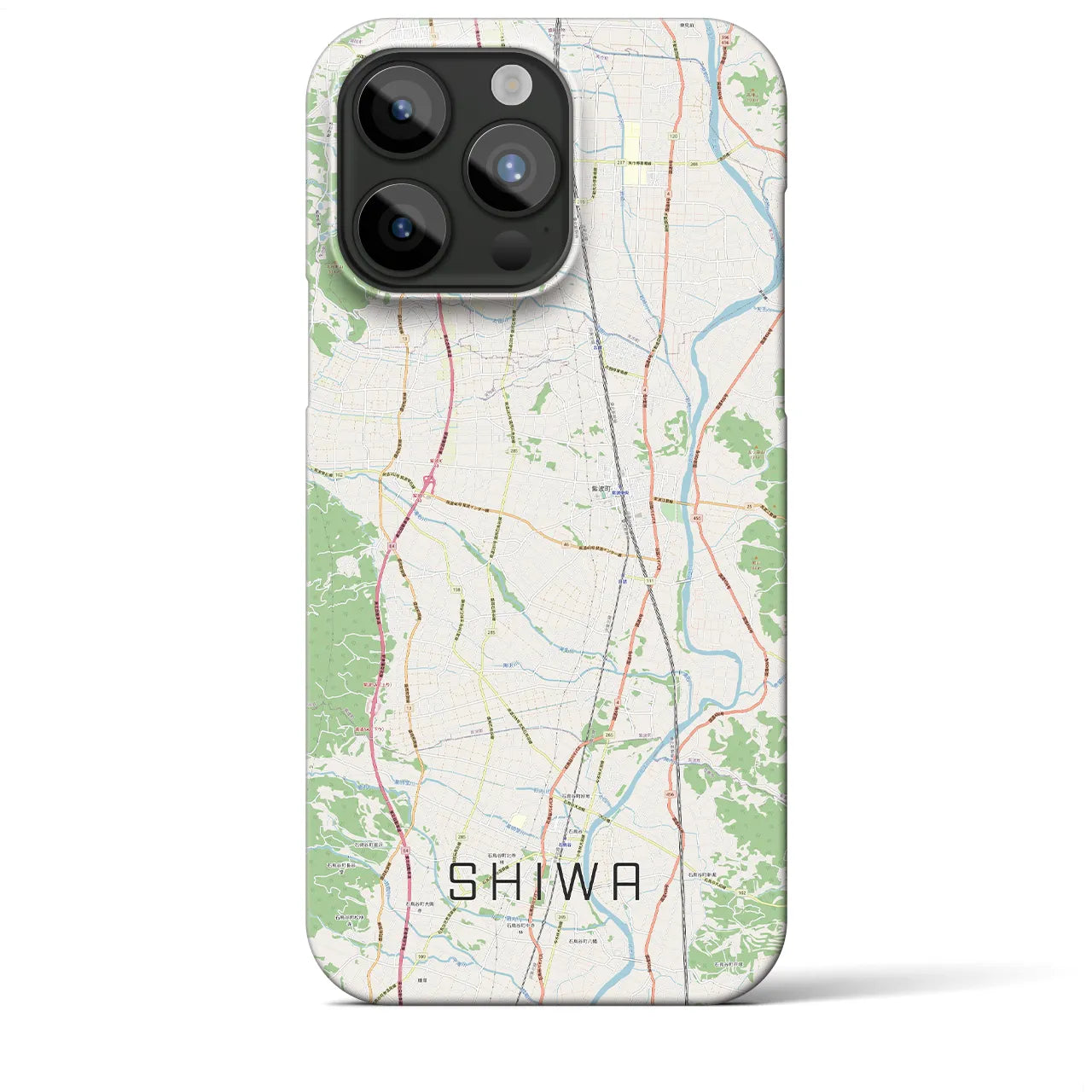【紫波】地図柄iPhoneケース（バックカバータイプ・ナチュラル）iPhone 15 Pro Max 用