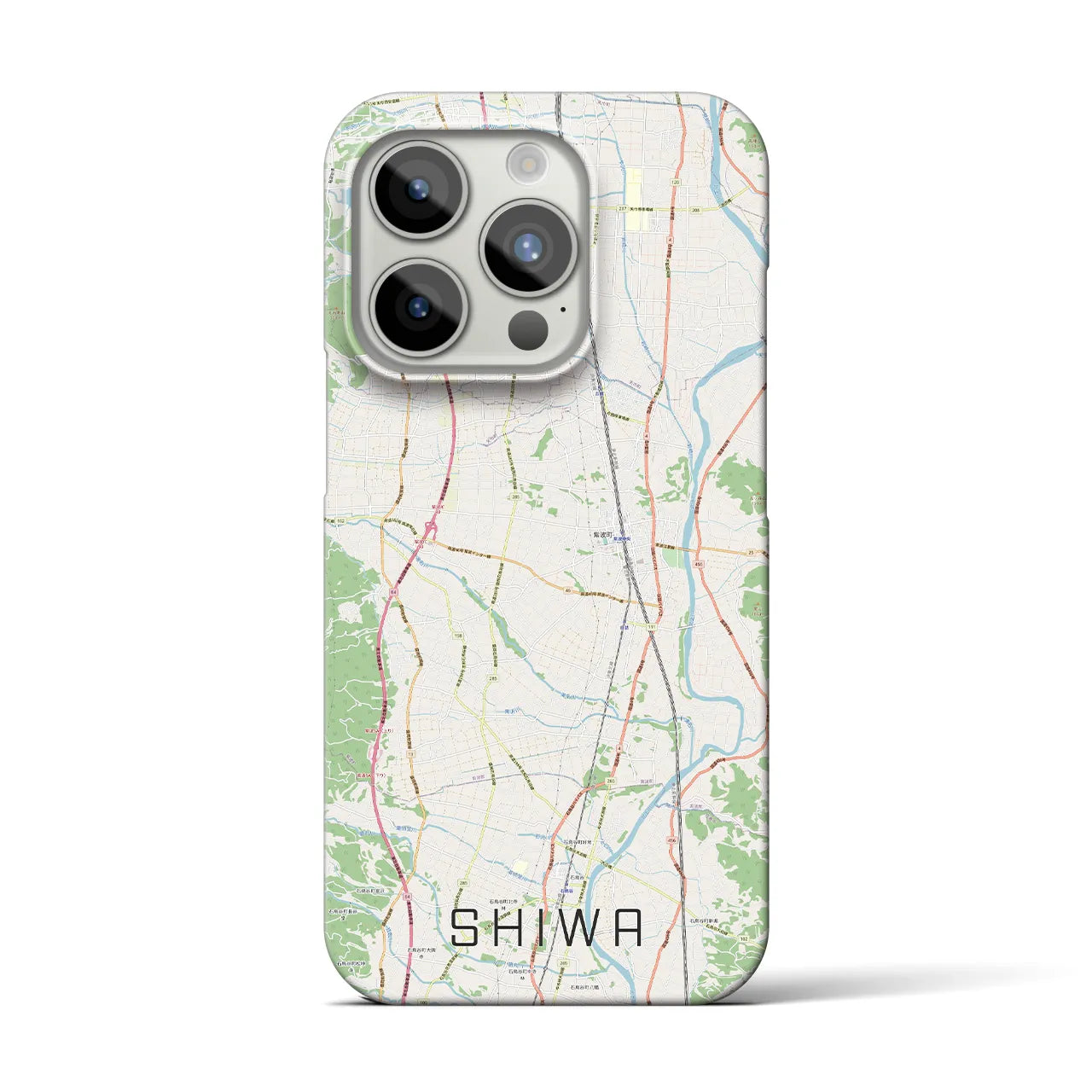 【紫波】地図柄iPhoneケース（バックカバータイプ・ナチュラル）iPhone 15 Pro 用