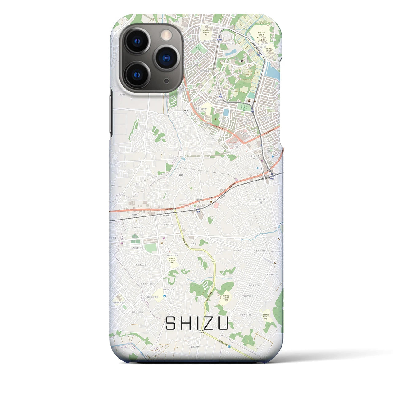 【志津】地図柄iPhoneケース（バックカバータイプ・ナチュラル）iPhone 11 Pro Max 用