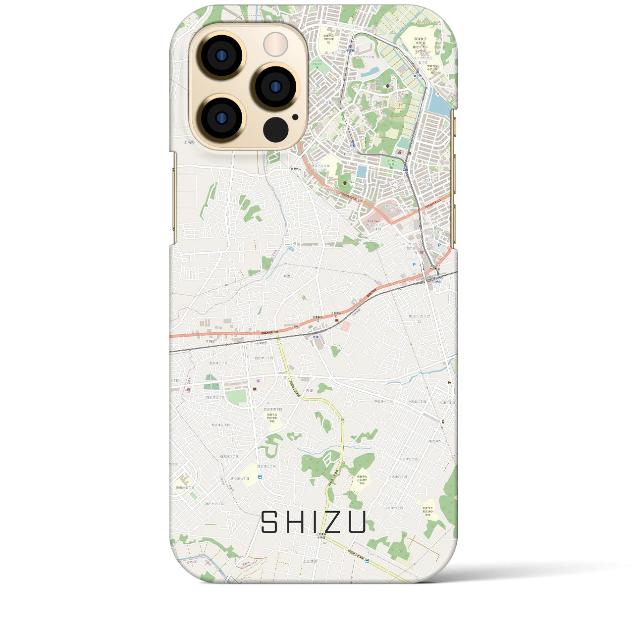 【志津】地図柄iPhoneケース（バックカバータイプ・ナチュラル）iPhone 12 Pro Max 用
